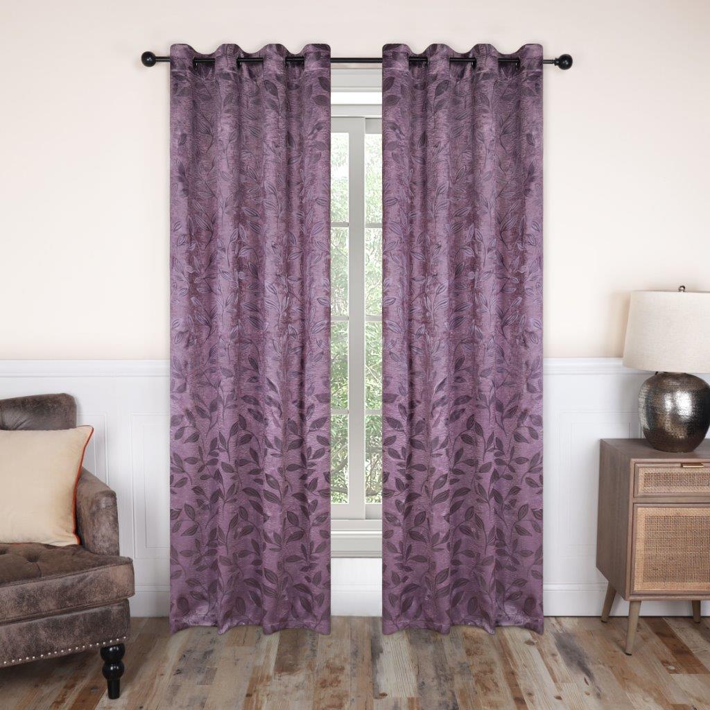 Leaves Machine Washable Room Darkening Blackout Curtains, Set of 2 - Omnigoodsstore