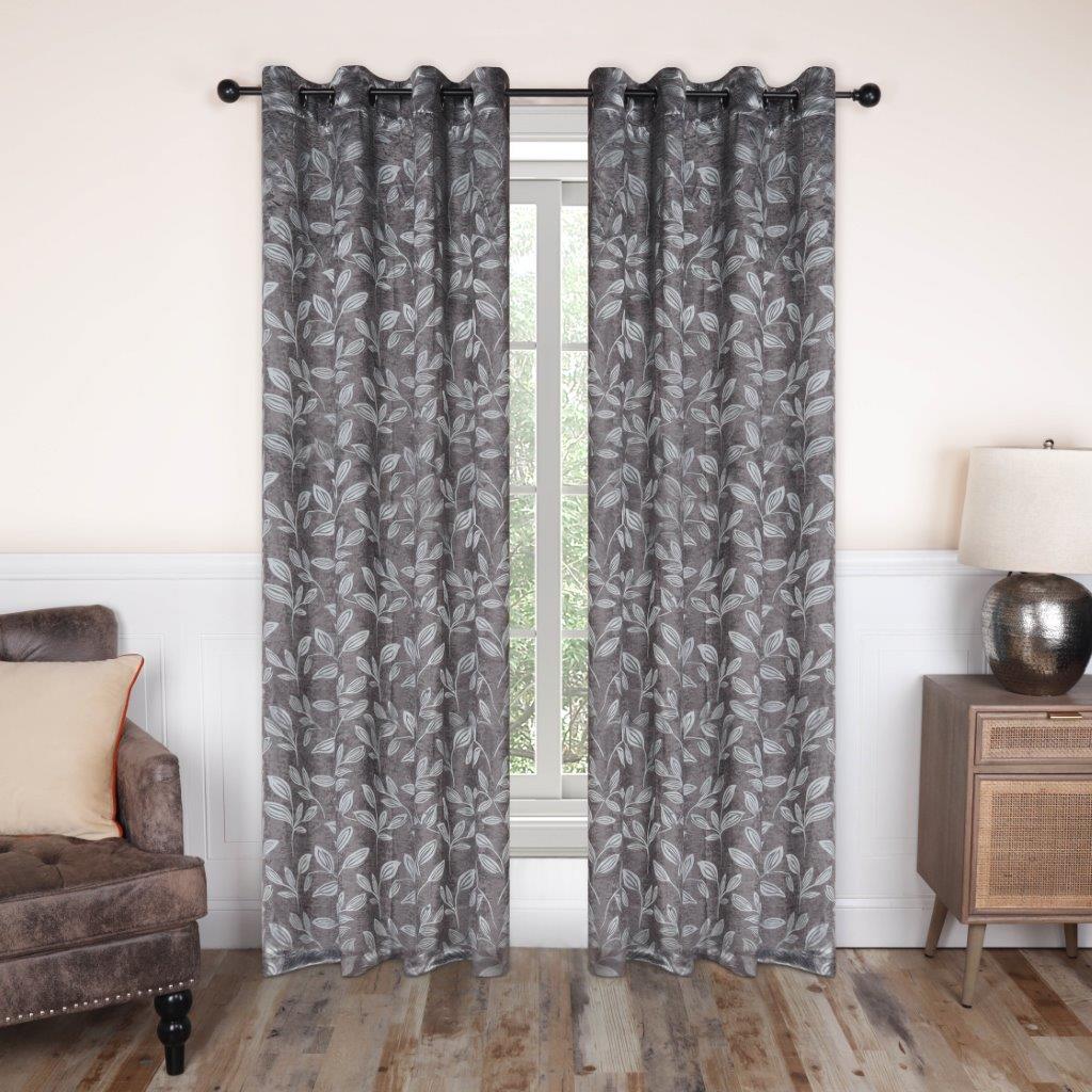 Leaves Machine Washable Room Darkening Blackout Curtains, Set of 2 - Omnigoodsstore