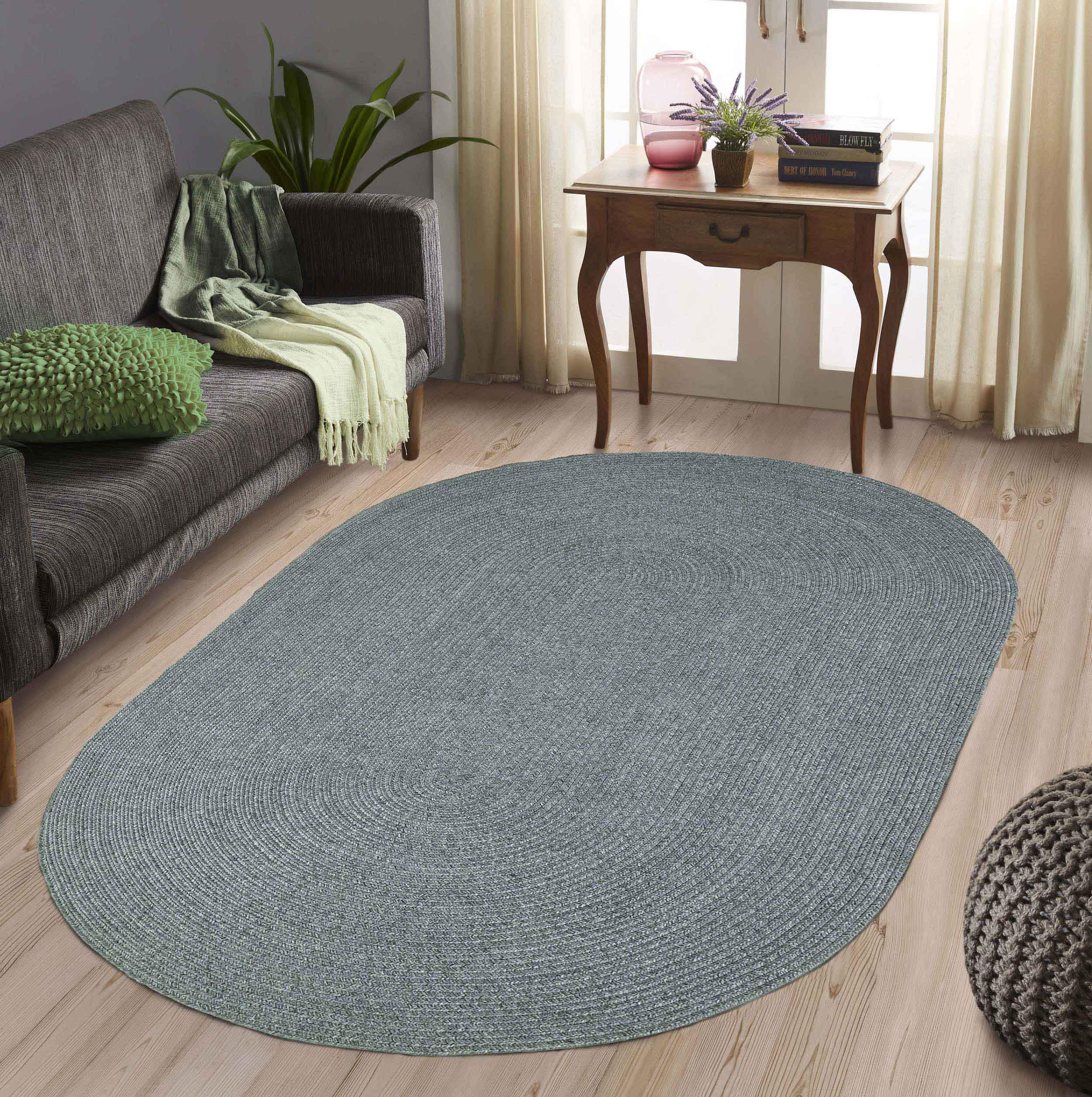 Classic Braided Area Rug Indoor Outdoor Rugs Oval - Omnigoodsstore