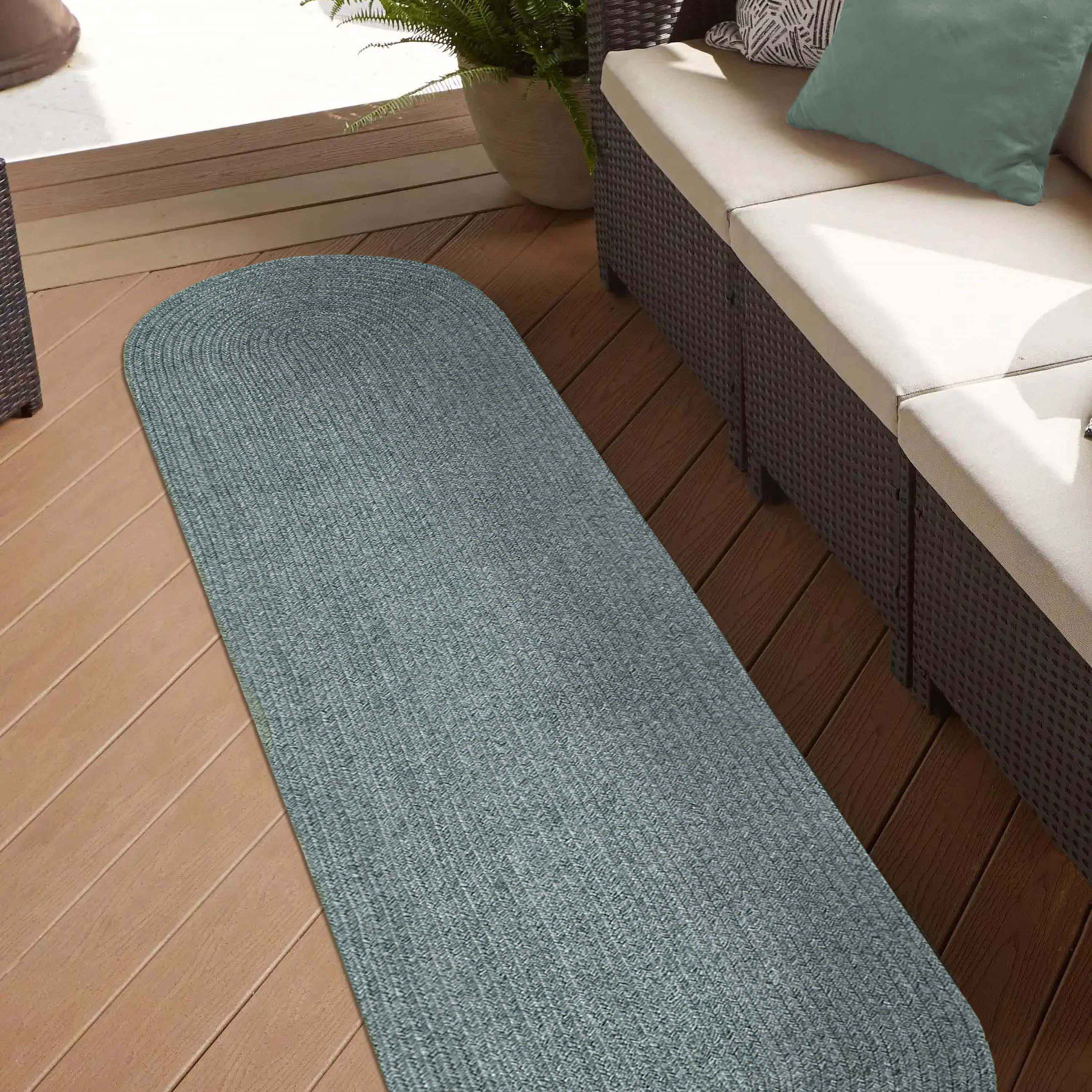 Classic Braided Area Rug Indoor Outdoor Rugs Oval - Omnigoodsstore