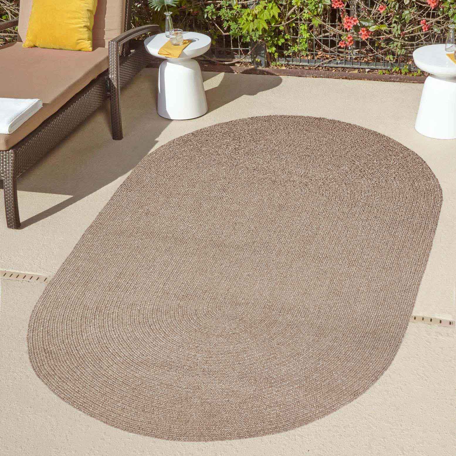 Classic Braided Area Rug Indoor Outdoor Rugs Oval - Omnigoodsstore