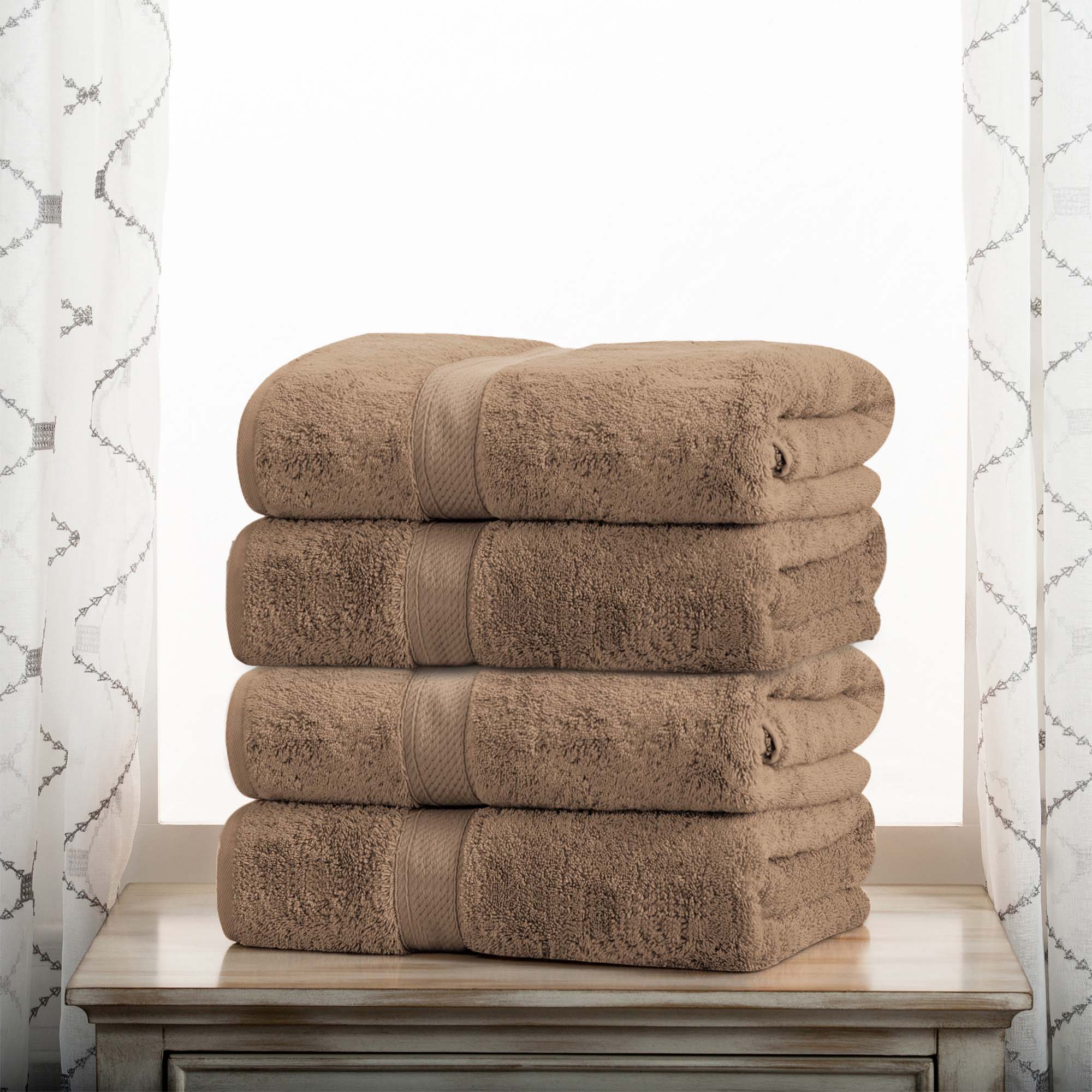 Egyptian Cotton Pile Plush Heavyweight Soft 4 Piece Bath Towel Set - Omnigoodsstore
