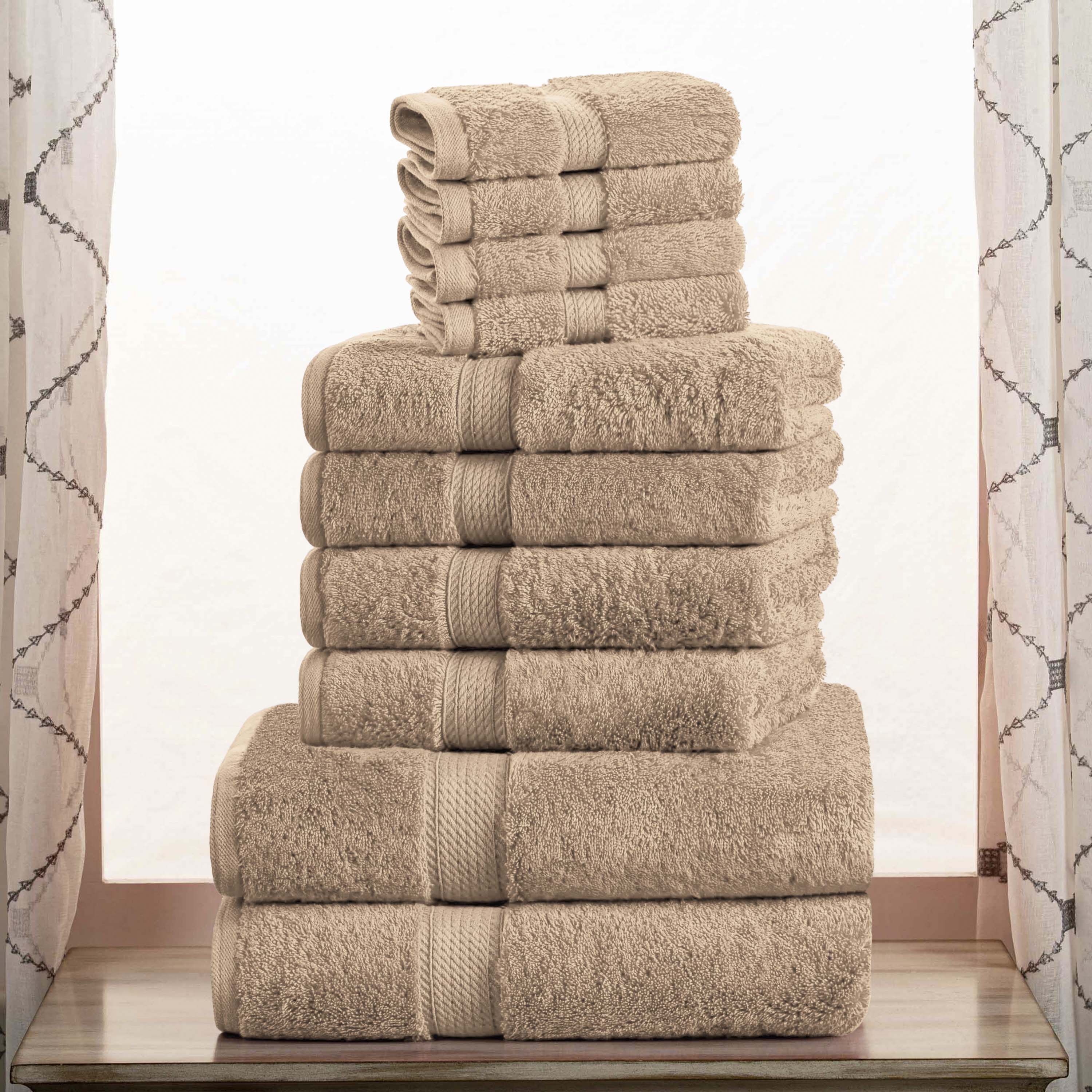 Egyptian Cotton Plush Heavyweight Absorbent Luxury 10 Piece Towel Set - Omnigoodsstore