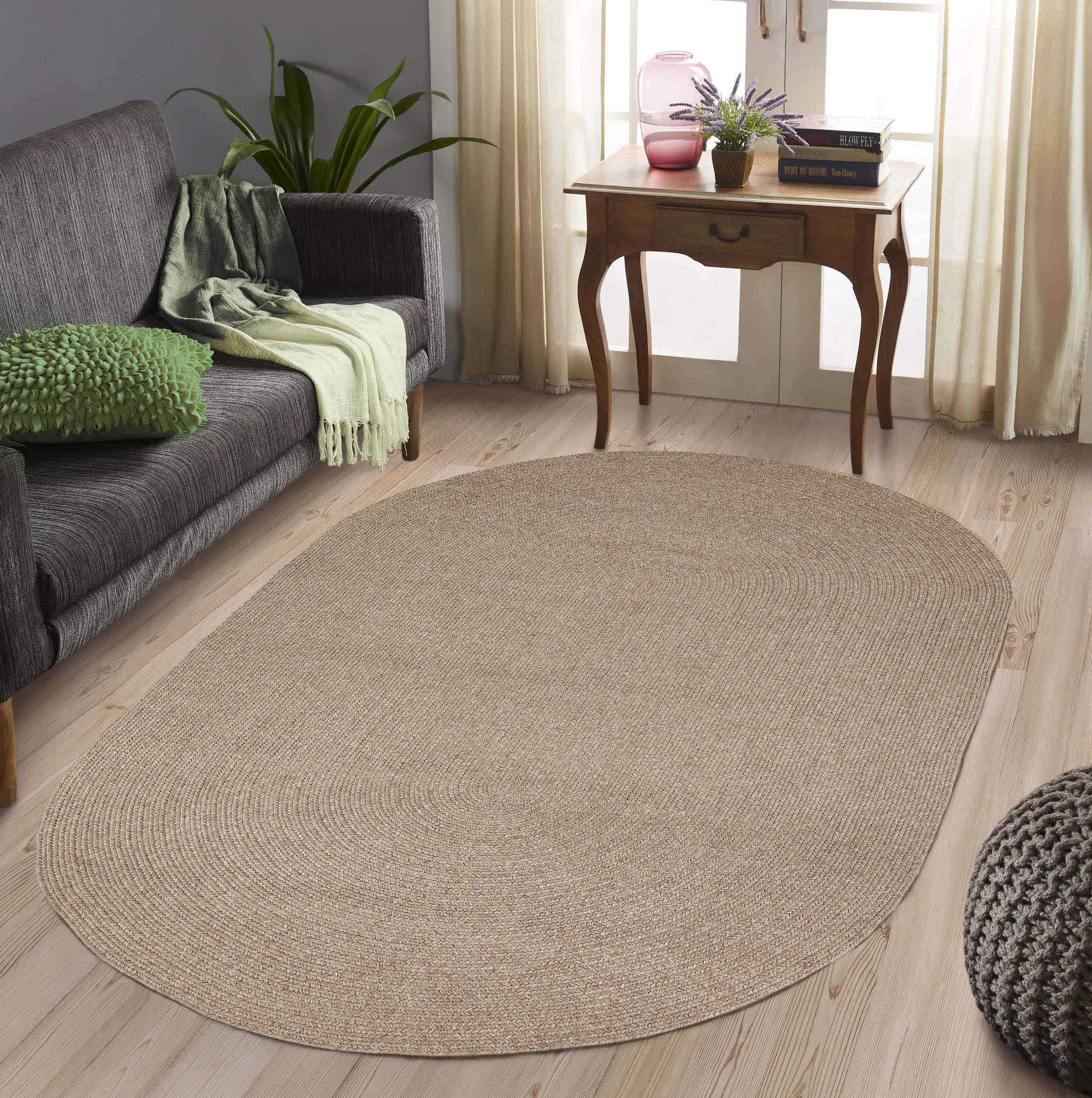 Classic Braided Area Rug Indoor Outdoor Rugs Oval - Omnigoodsstore