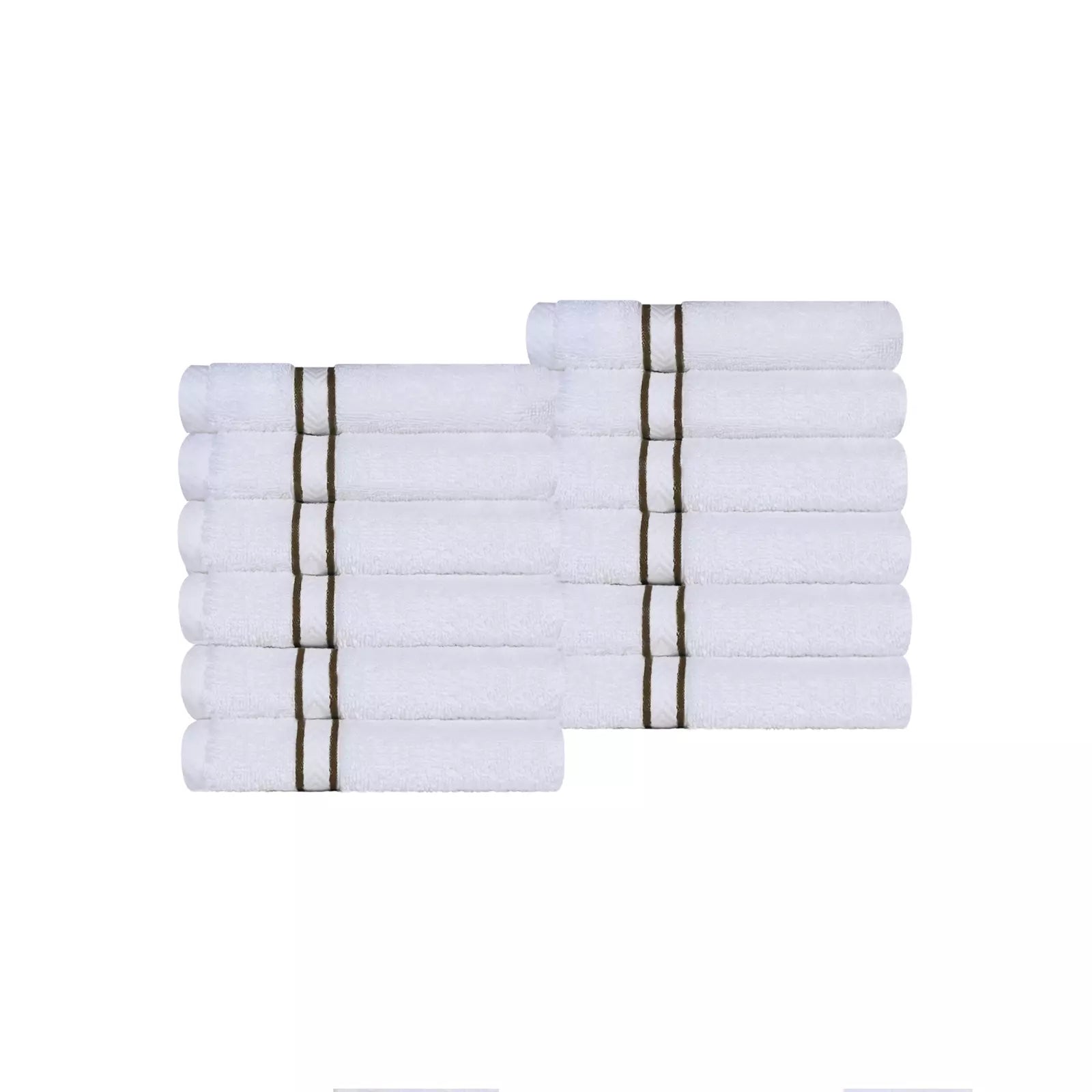 Turkish Cotton Ultra-Plush Absorbent Solid 12-Piece Face Towel Set - Omnigoodsstore