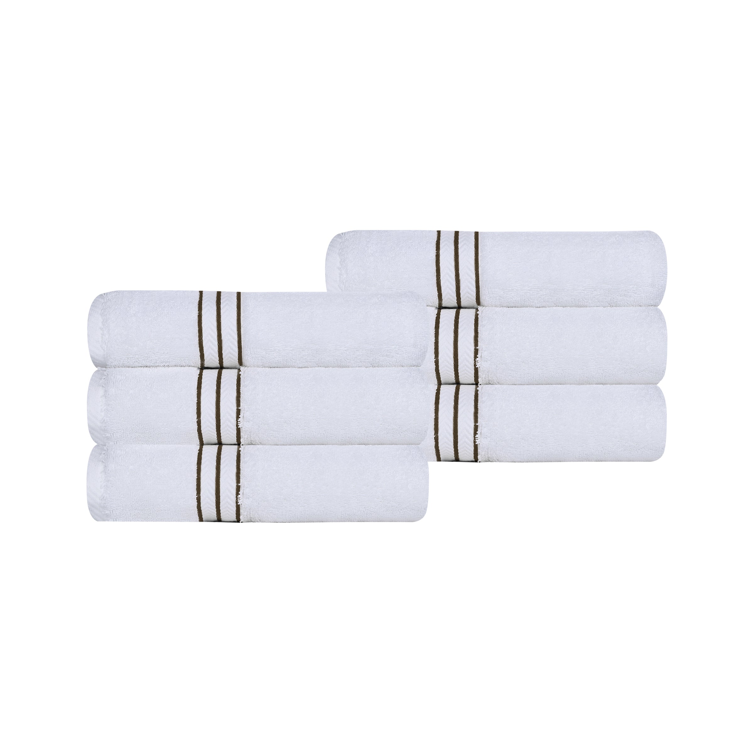 Turkish Cotton Ultra-Plush Solid 6 Piece Highly Absorbent Hand Towel Set - Omnigoodsstore