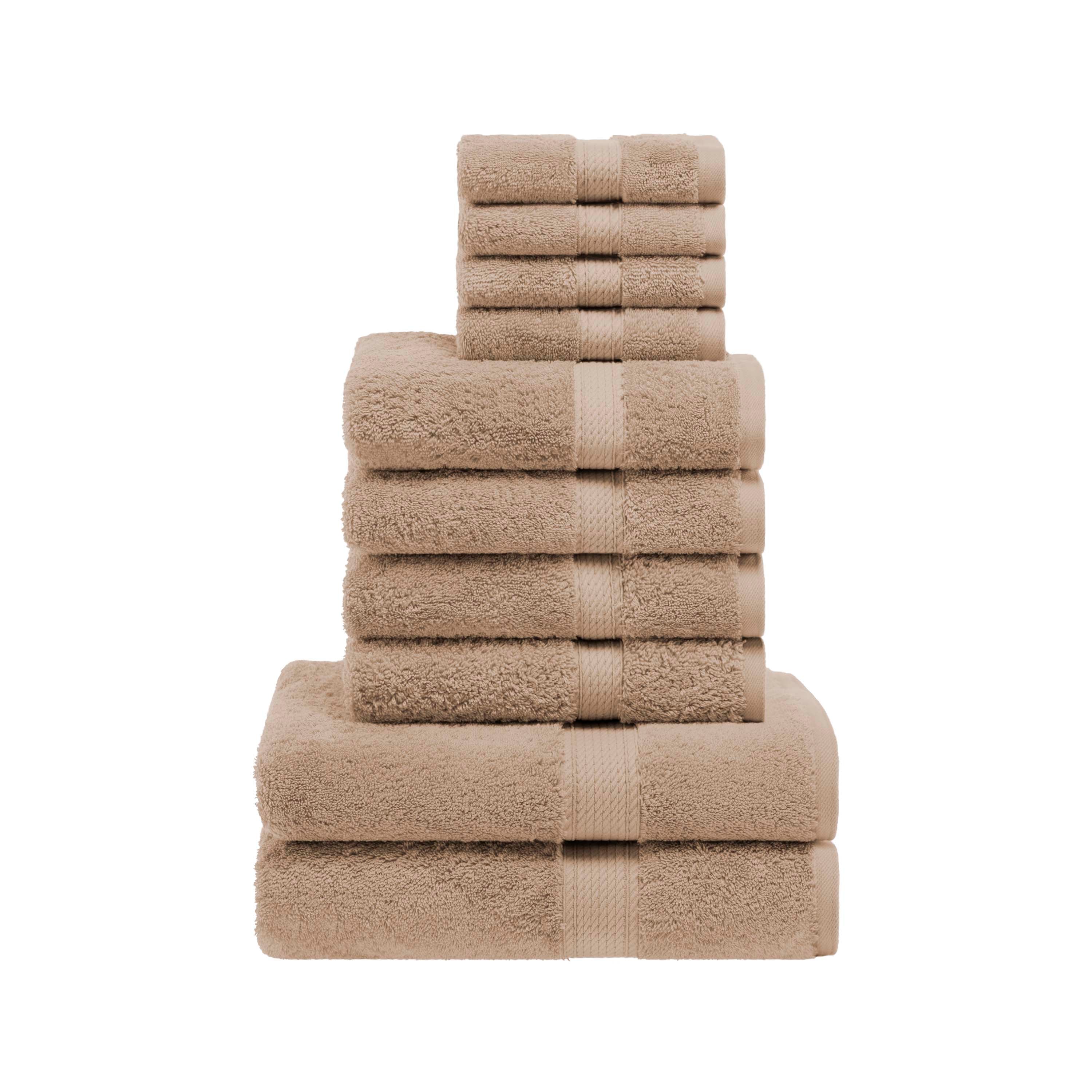 Egyptian Cotton Plush Heavyweight Absorbent Luxury 10 Piece Towel Set - Omnigoodsstore