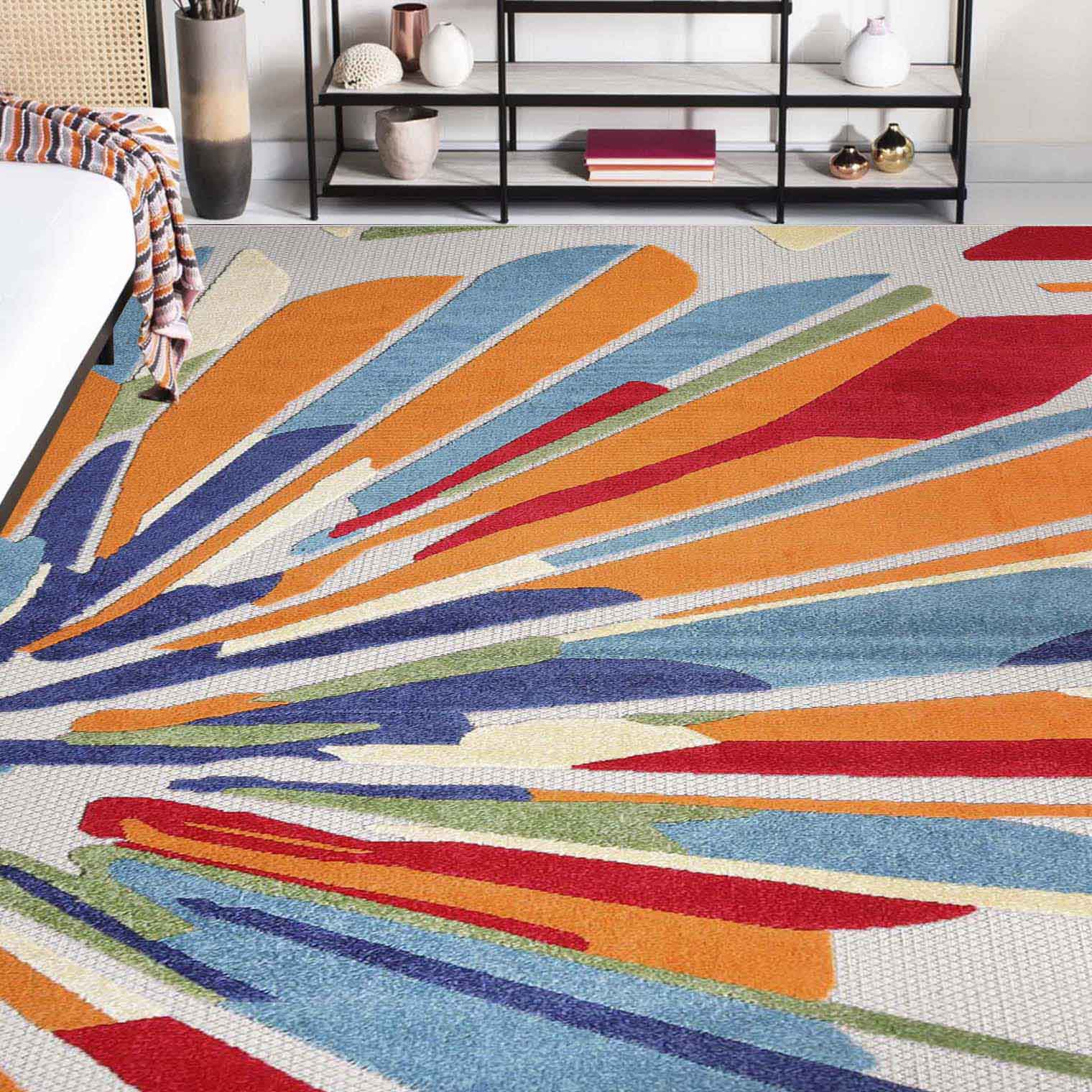 Leander Modern Geometric Abstract Indoor/Outdoor Area Rug or Runner - Omnigoodsstore