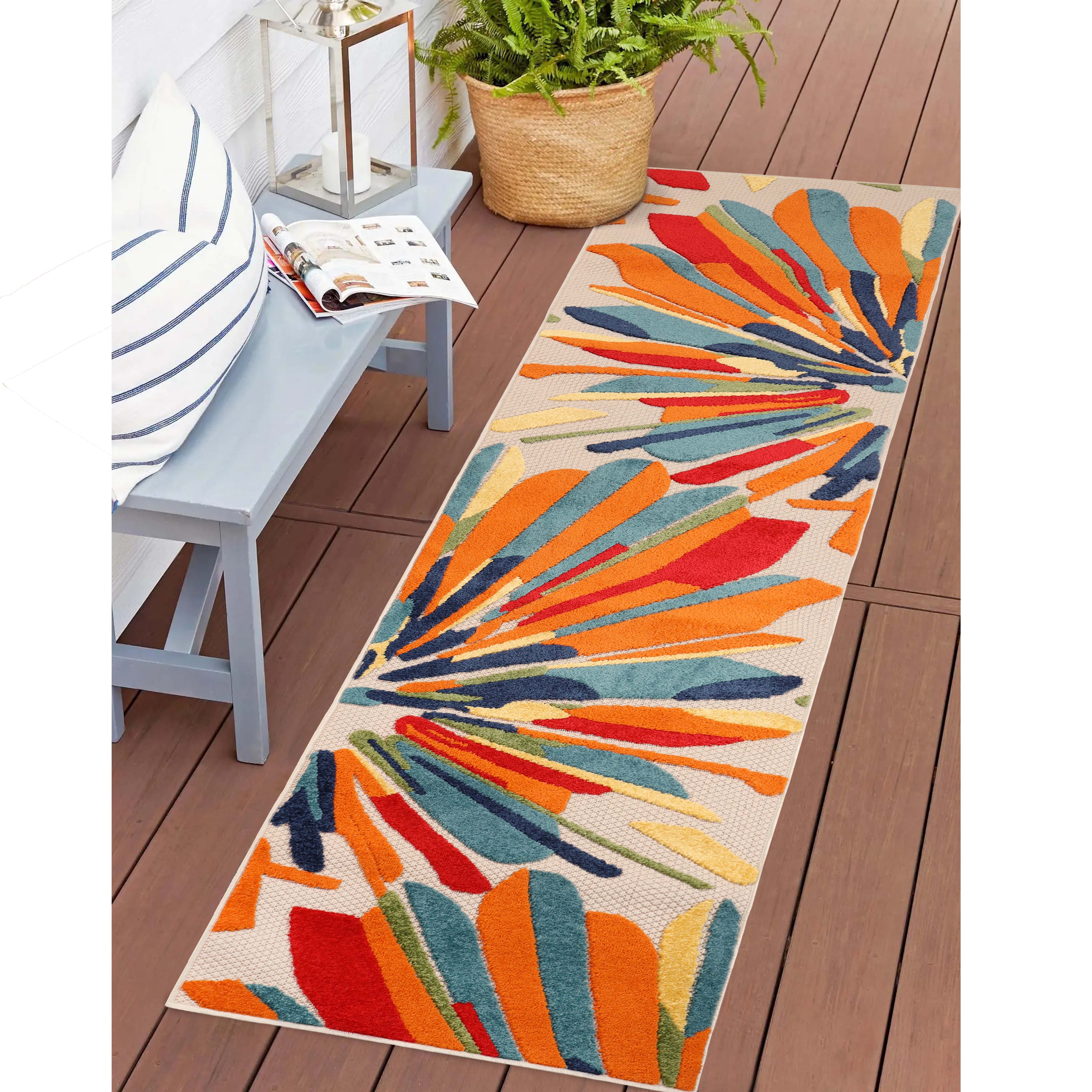 Leander Modern Geometric Abstract Indoor/Outdoor Area Rug or Runner - Omnigoodsstore