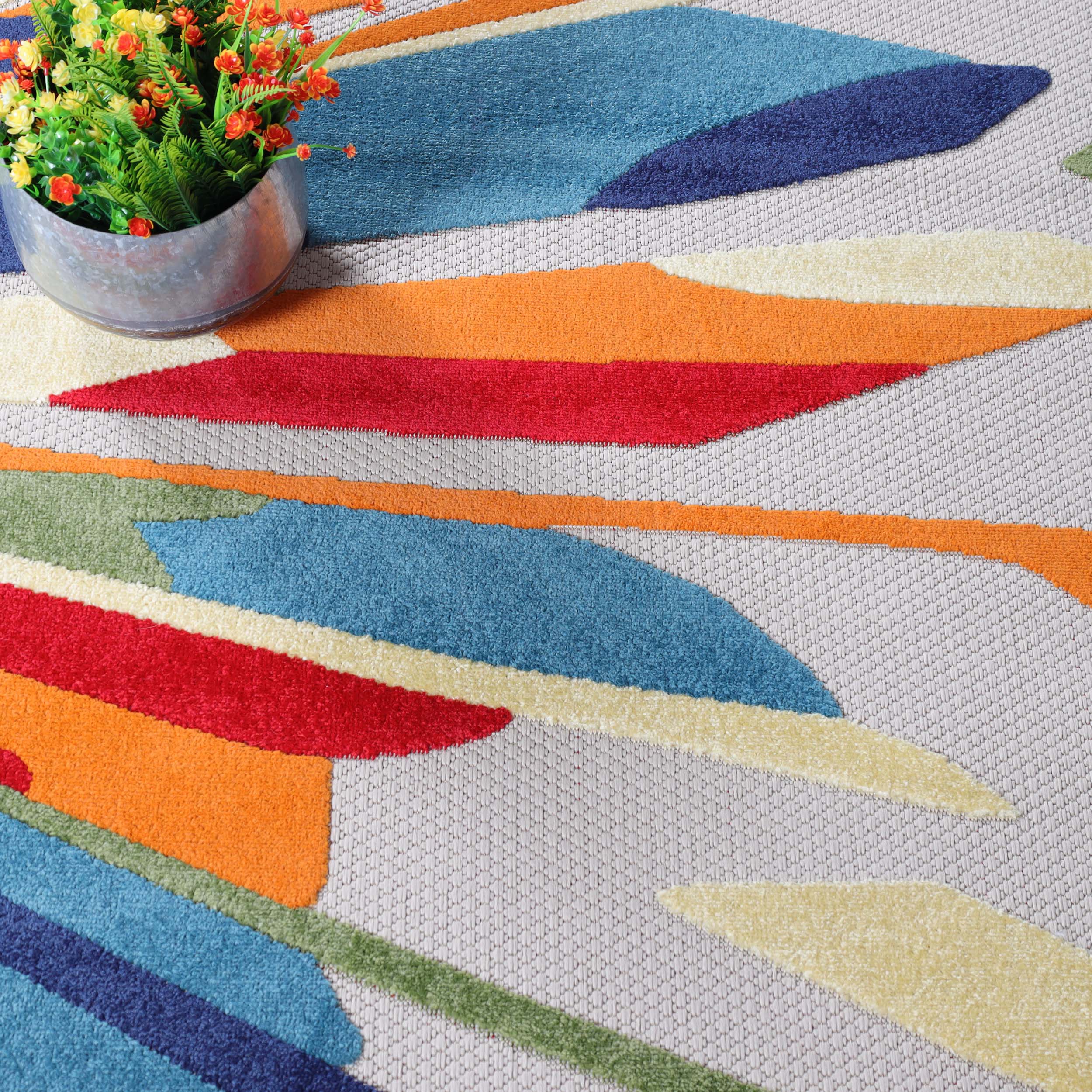 Leander Modern Geometric Abstract Indoor/Outdoor Area Rug or Runner - Omnigoodsstore