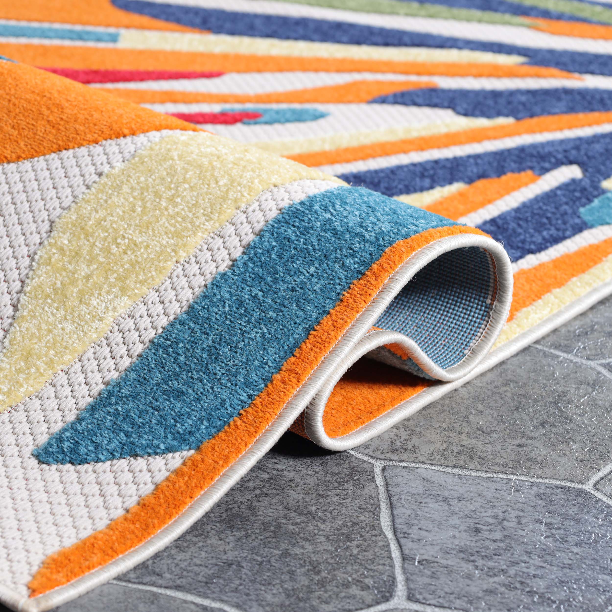 Leander Modern Geometric Abstract Indoor/Outdoor Area Rug or Runner - Omnigoodsstore