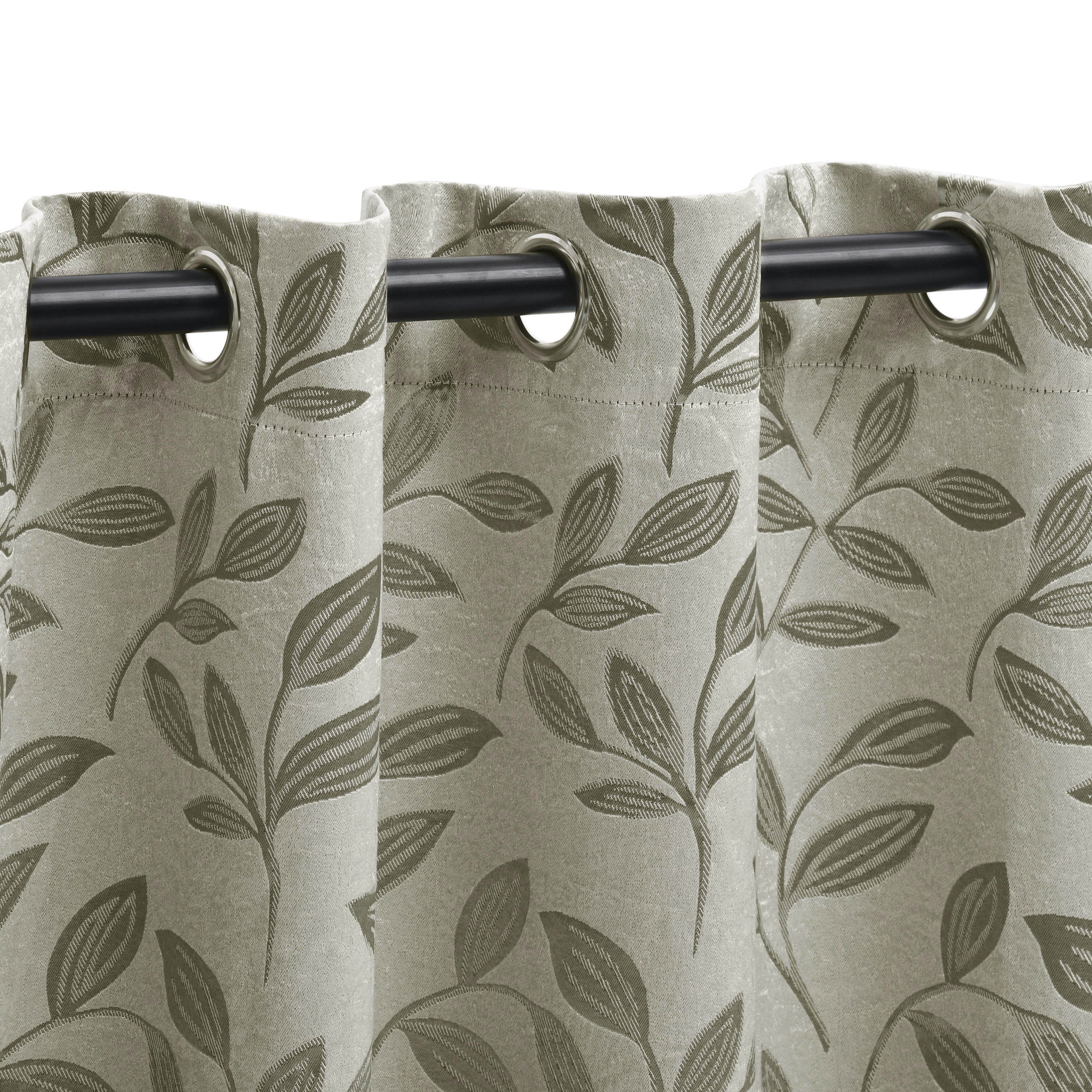 Leaves Machine Washable Room Darkening Blackout Curtains, Set of 2 - Omnigoodsstore