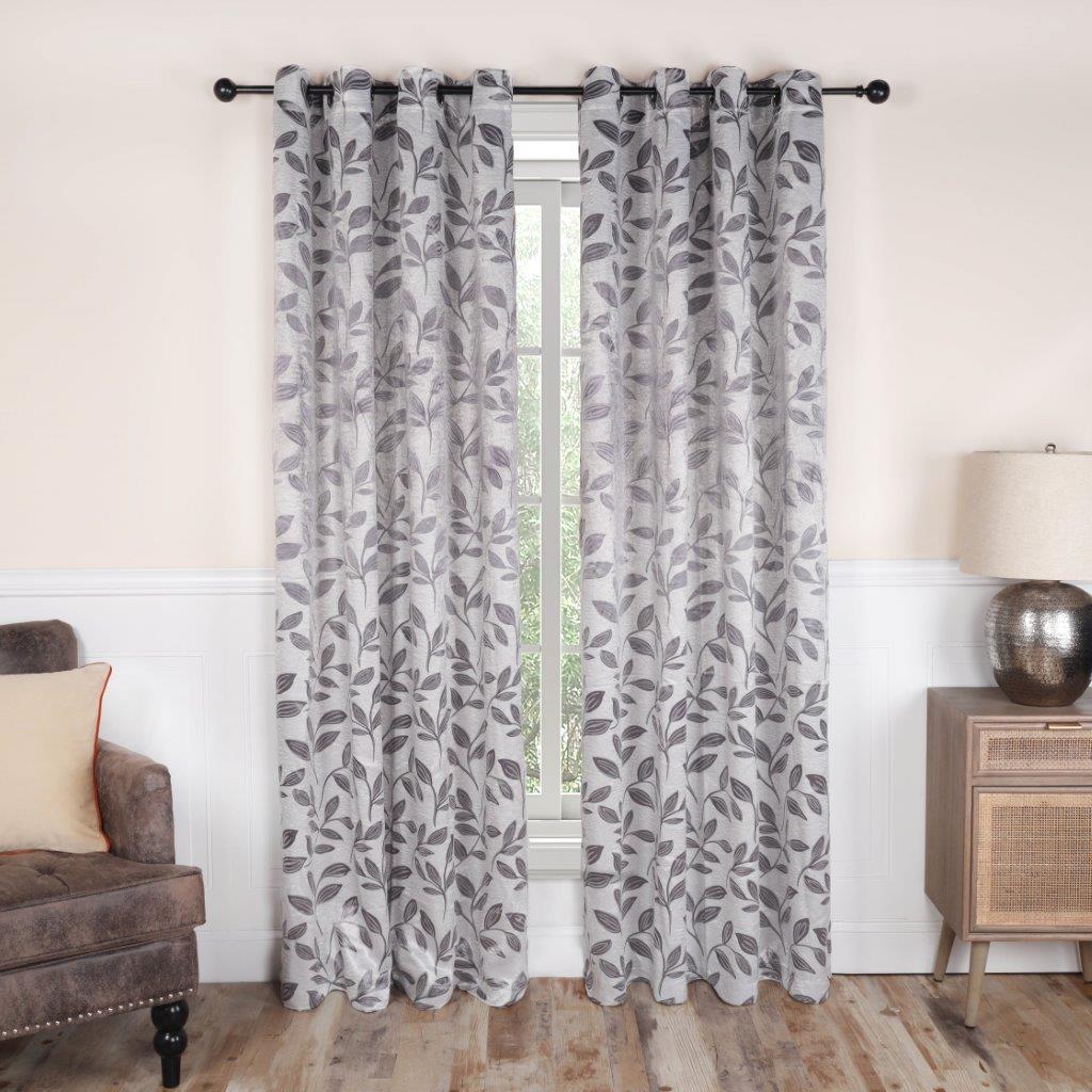 Leaves Machine Washable Room Darkening Blackout Curtains, Set of 2 - Omnigoodsstore