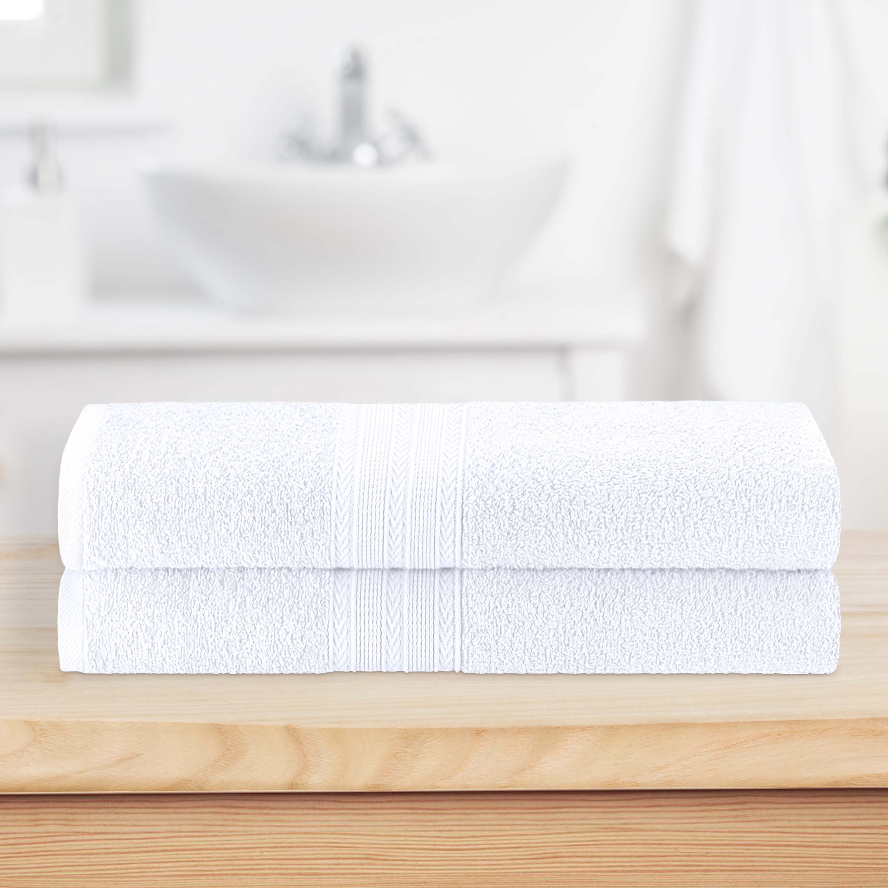 Cotton Eco Friendly 2 Piece Solid Bath Sheet Towel Set - Omnigoodsstore