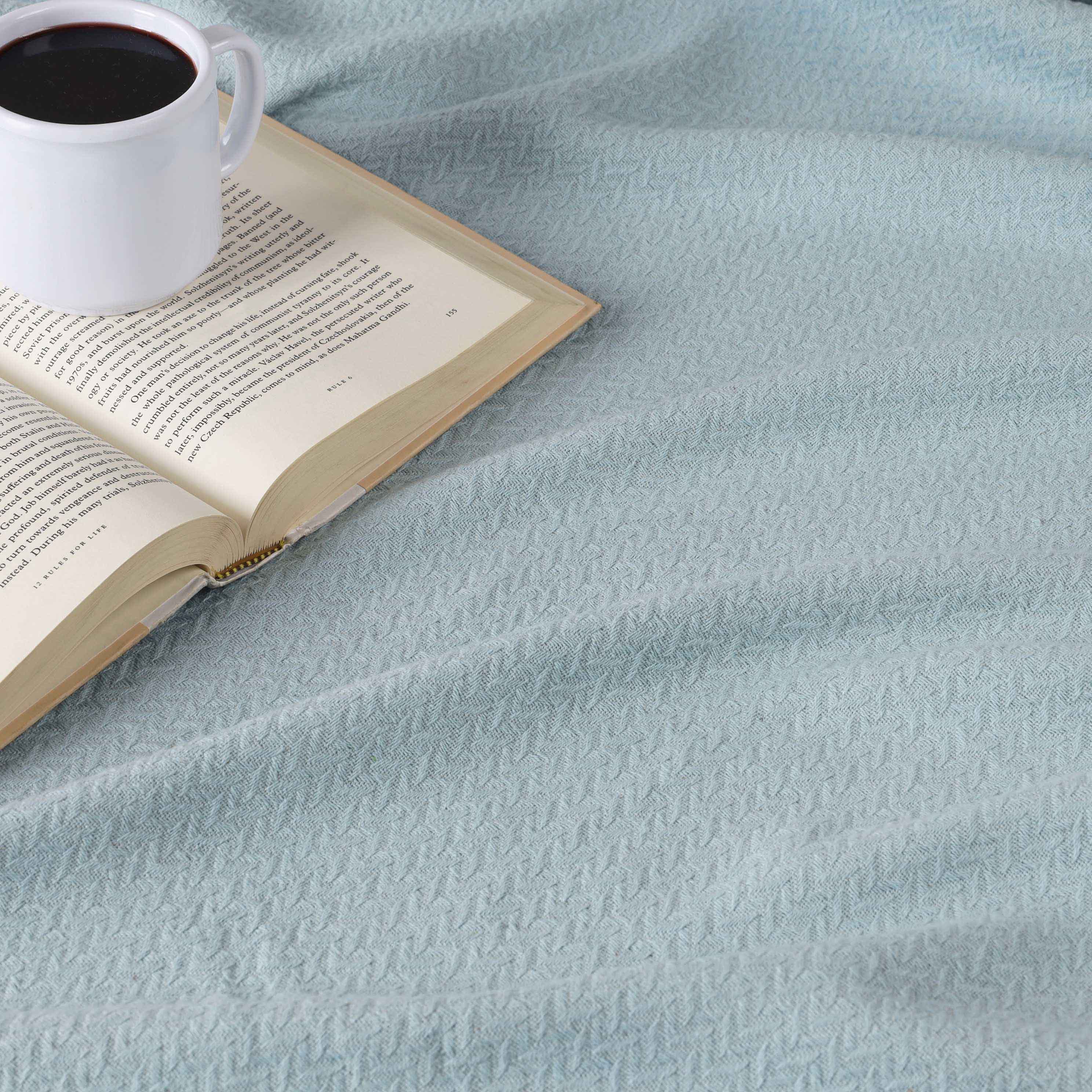 Nobel Cotton Textured Chevron Lightweight Woven Blanket - Omnigoodsstore