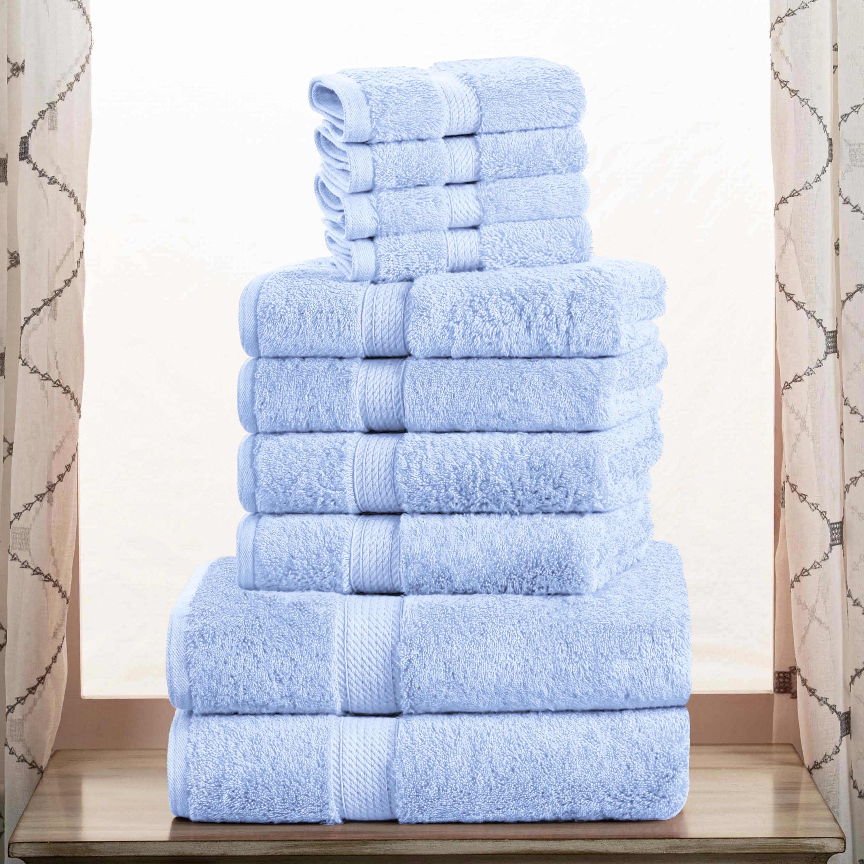 Egyptian Cotton Plush Heavyweight Absorbent Luxury 10 Piece Towel Set - Omnigoodsstore