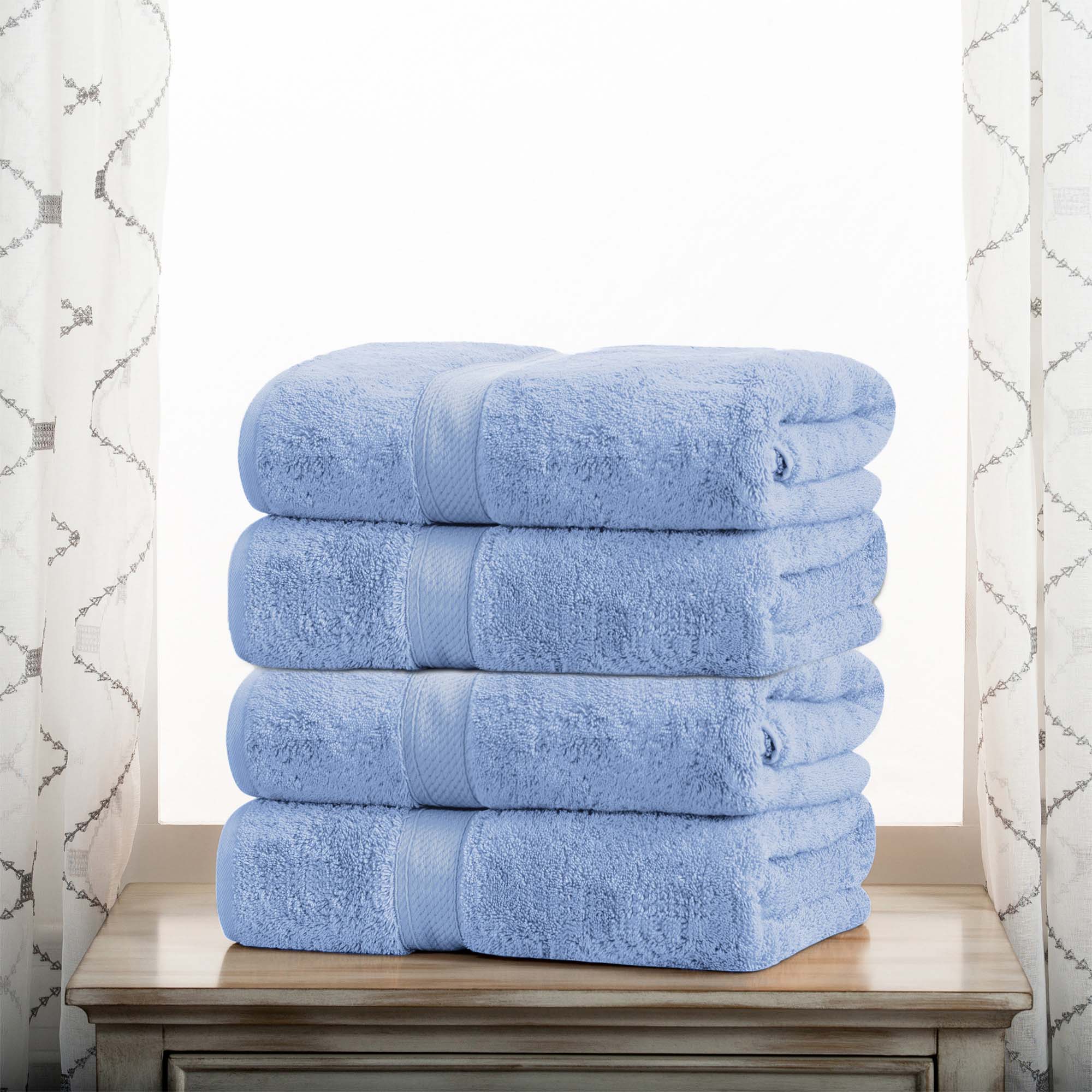 Egyptian Cotton Pile Plush Heavyweight Soft 4 Piece Bath Towel Set - Omnigoodsstore