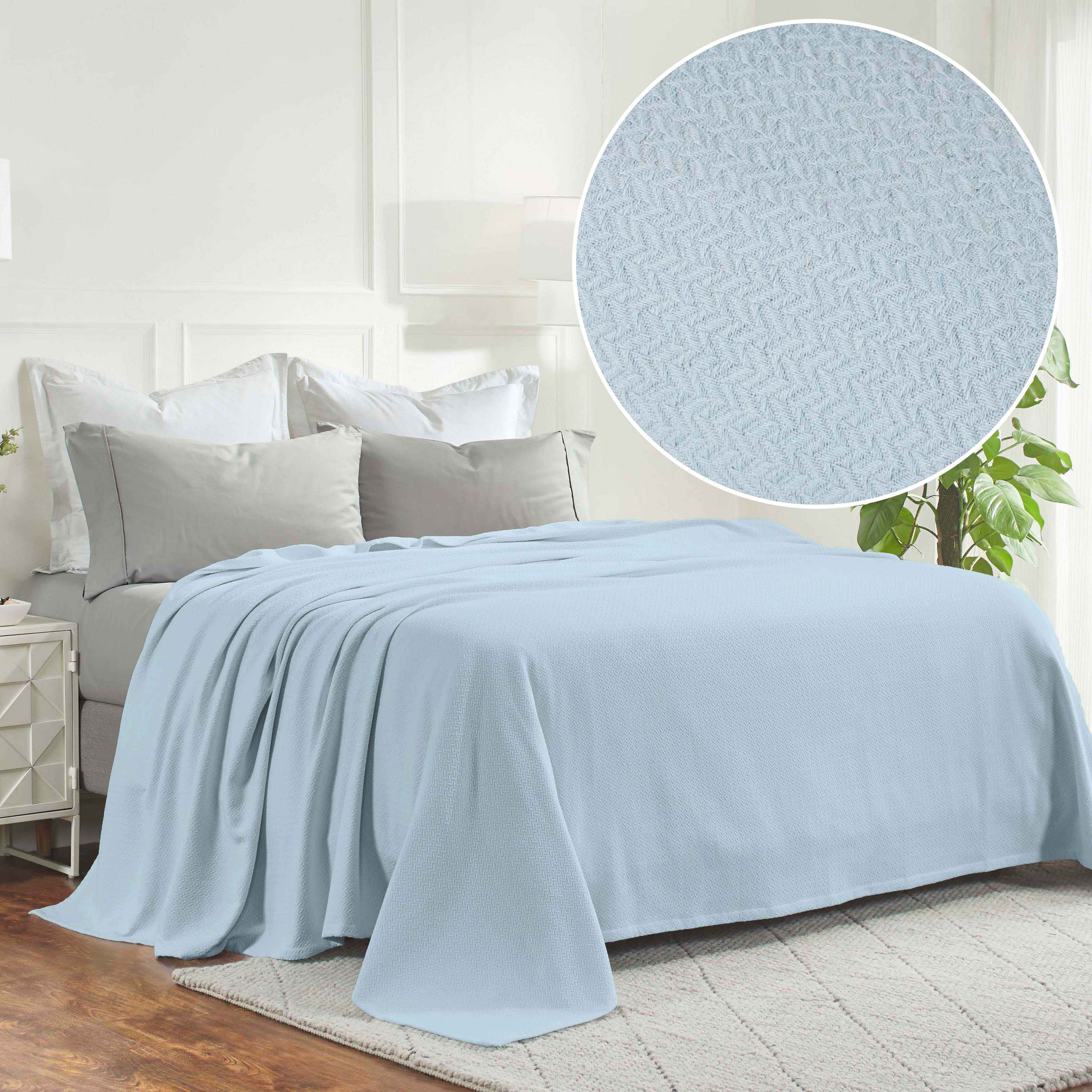 Nobel Cotton Textured Chevron Lightweight Woven Blanket - Omnigoodsstore