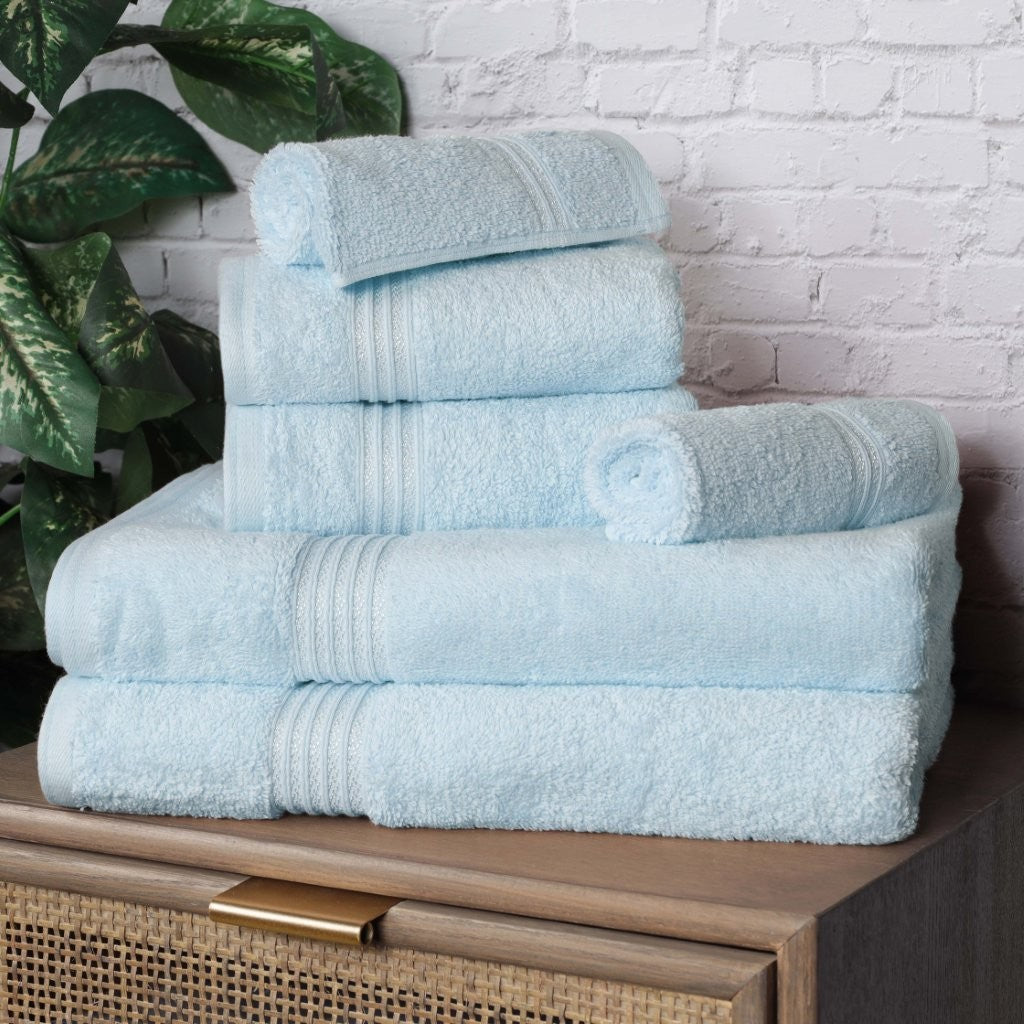 Egyptian Cotton Highly Absorbent Solid 6-Piece Ultra Soft Towel Set - Omnigoodsstore