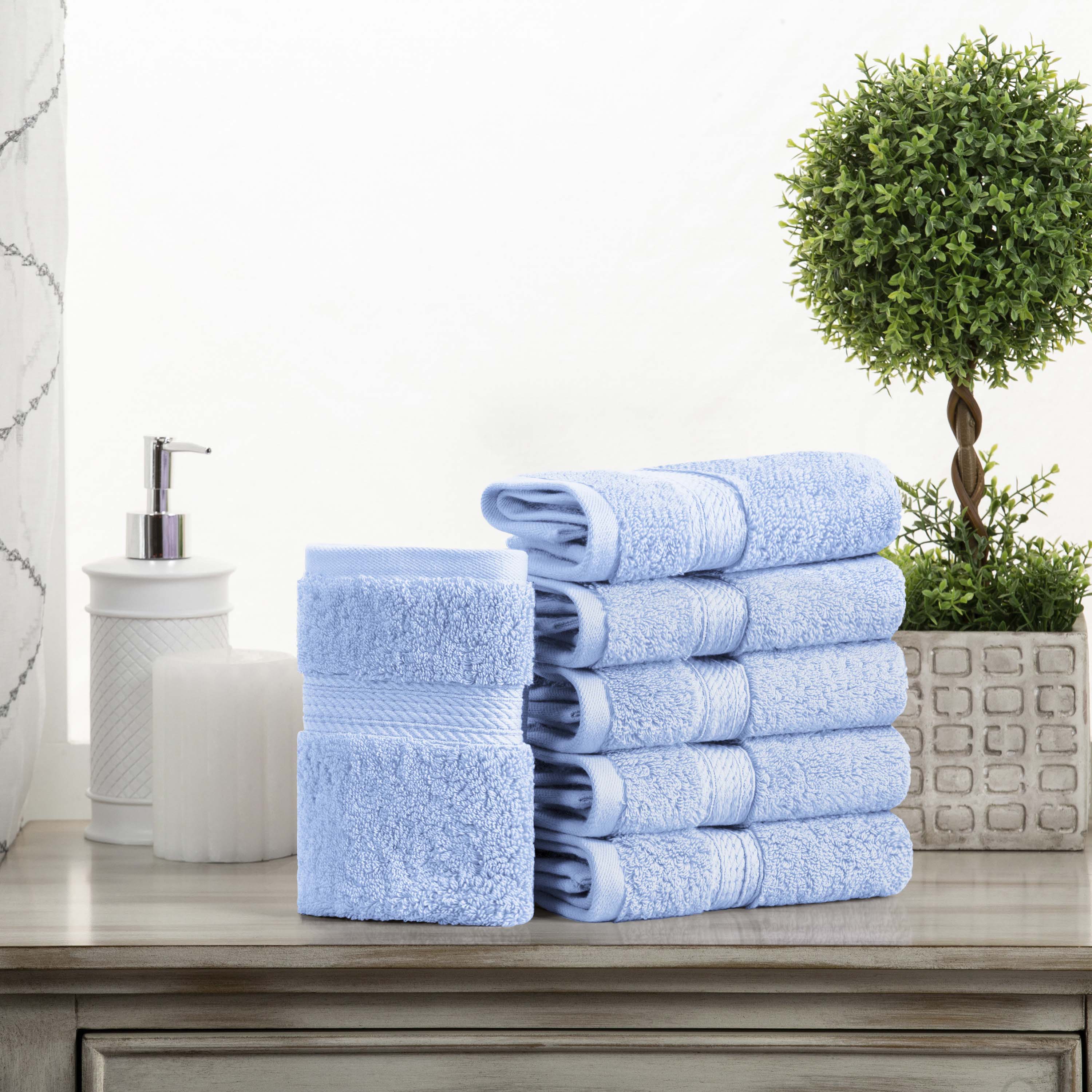 Egyptian Cotton Pile Plush Heavyweight Luxury Soft Face Towel Set of 6 - Omnigoodsstore