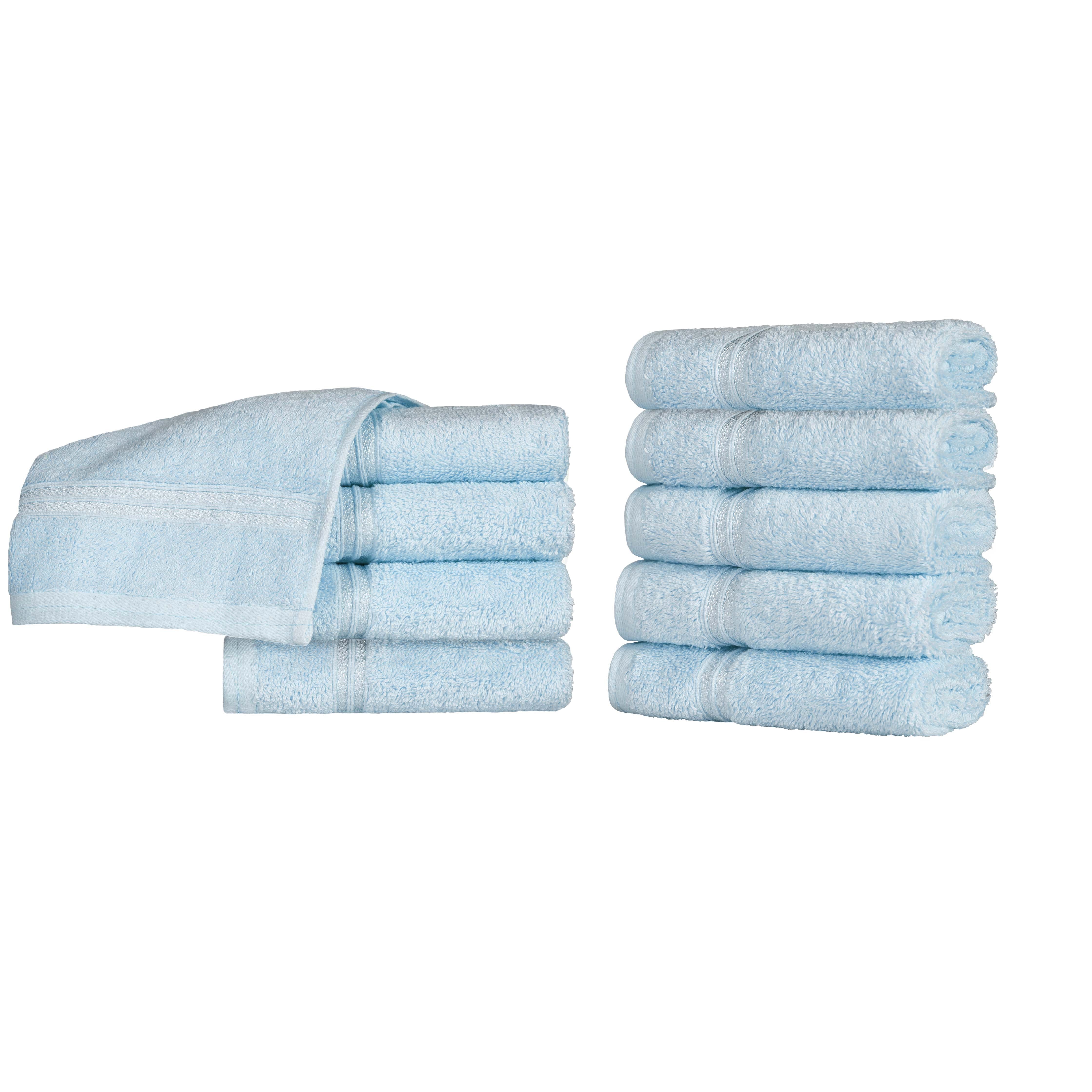Egyptian Cotton Solid Face Towel Set of 10 - Omnigoodsstore