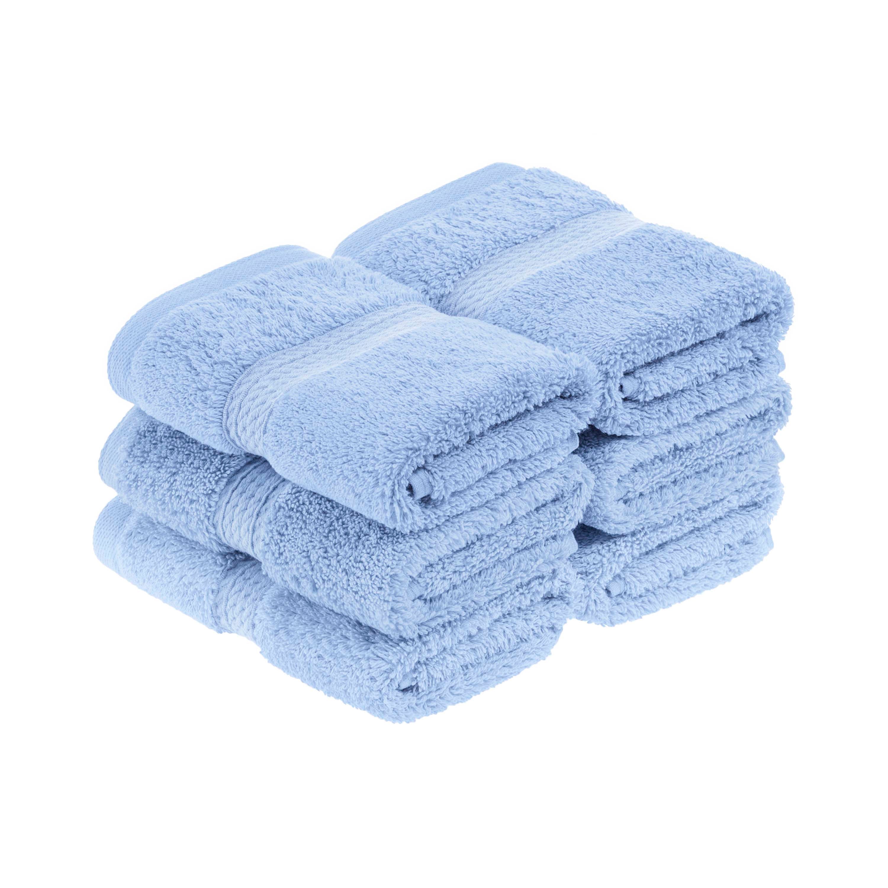 Egyptian Cotton Pile Plush Heavyweight Luxury Soft Face Towel Set of 6 - Omnigoodsstore