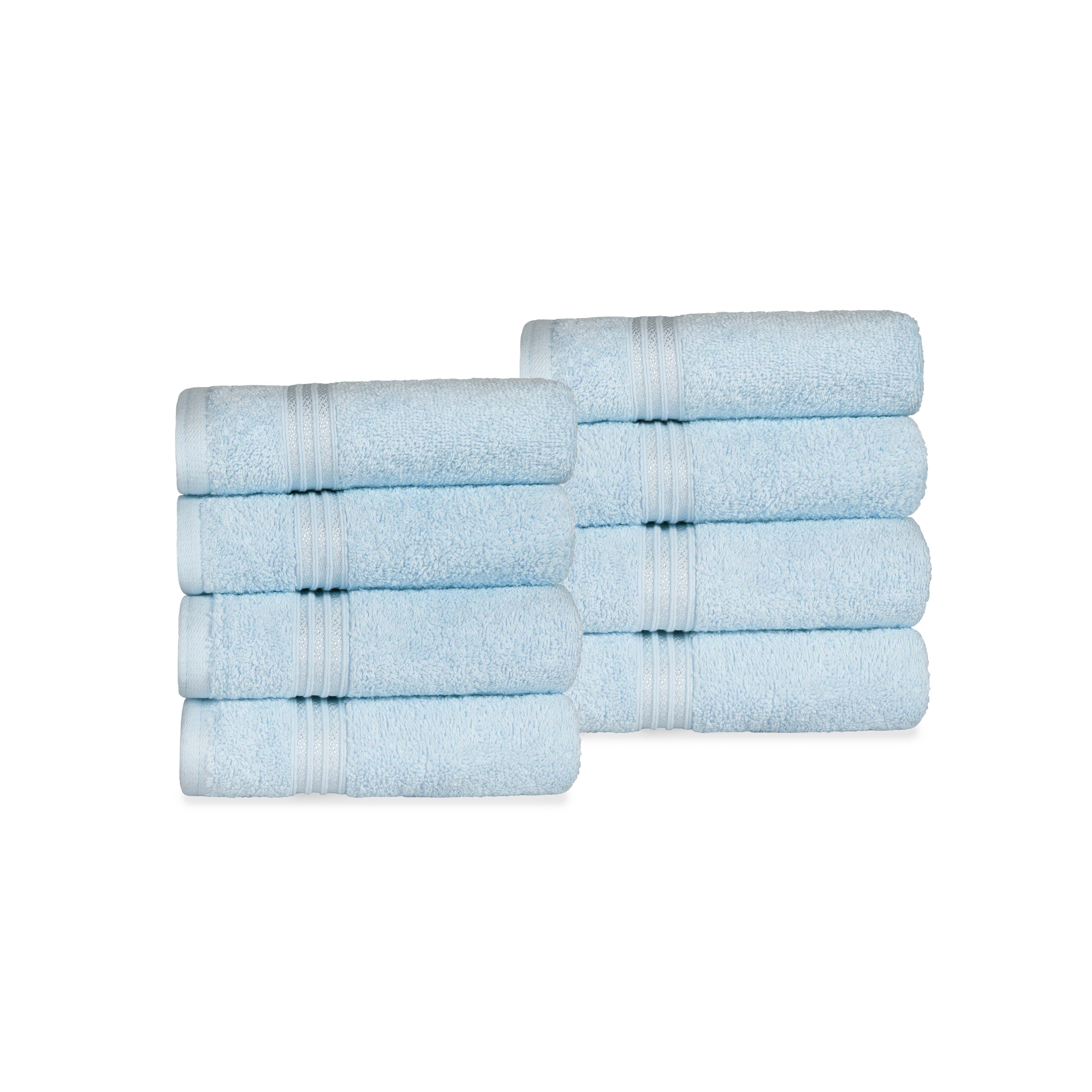 Egyptian Cotton Highly Absorbent Solid Ultra Soft Hand Towel Set of 8 - Omnigoodsstore