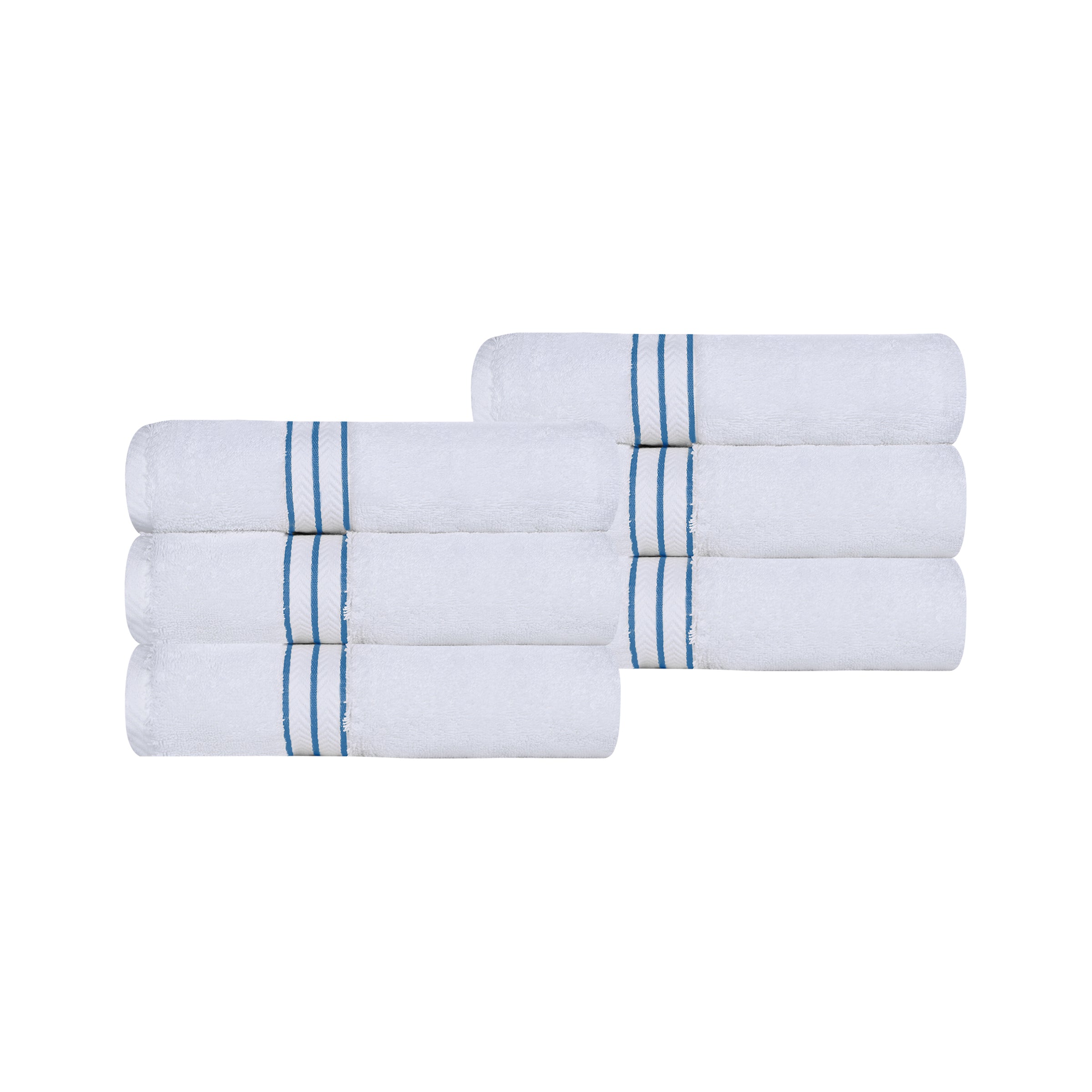 Turkish Cotton Ultra-Plush Solid 6 Piece Highly Absorbent Hand Towel Set - Omnigoodsstore