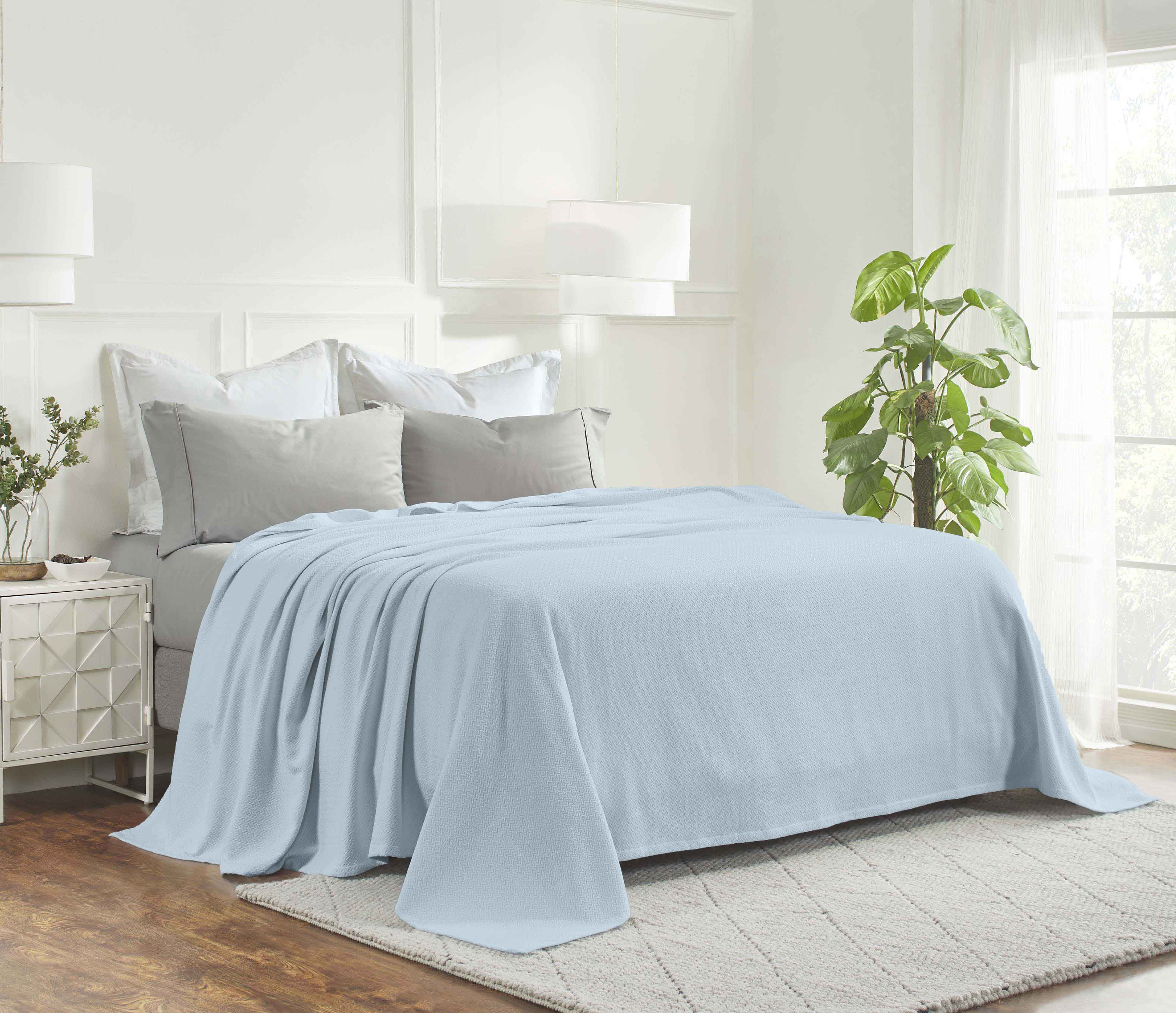 Nobel Cotton Textured Chevron Lightweight Woven Blanket - Omnigoodsstore