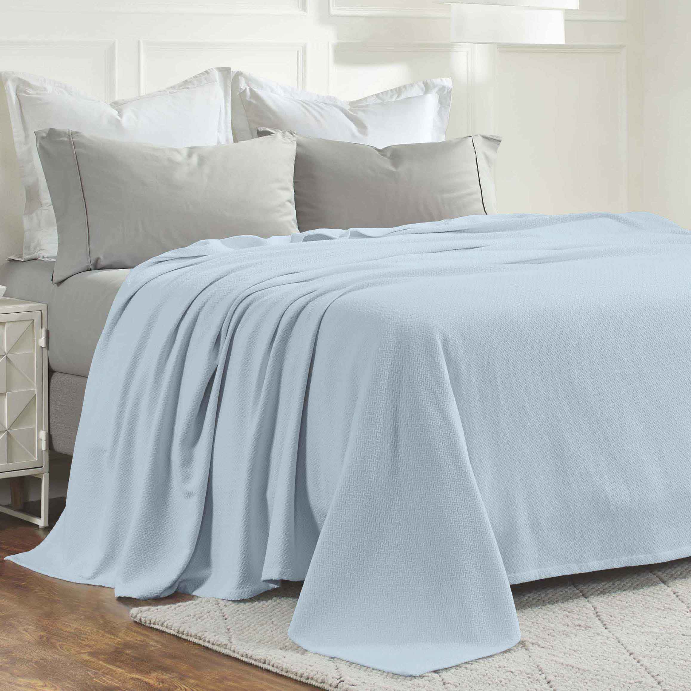 Nobel Cotton Textured Chevron Lightweight Woven Blanket - Omnigoodsstore