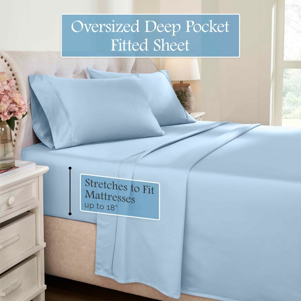 1200 Thread Count Egyptian Cotton Deep Pocket Sheet Set - Omnigoodsstore