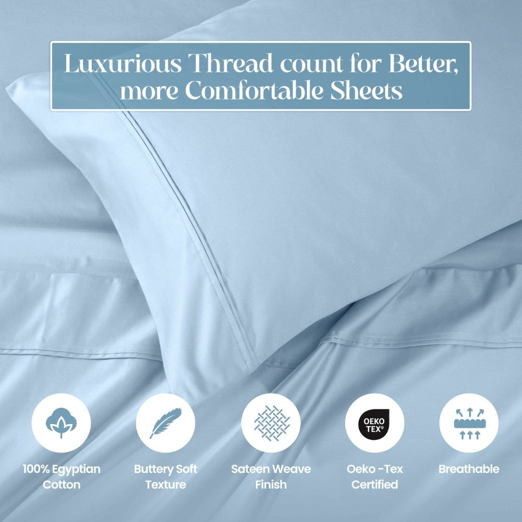 1200 Thread Count Egyptian Cotton Deep Pocket Sheet Set - Omnigoodsstore