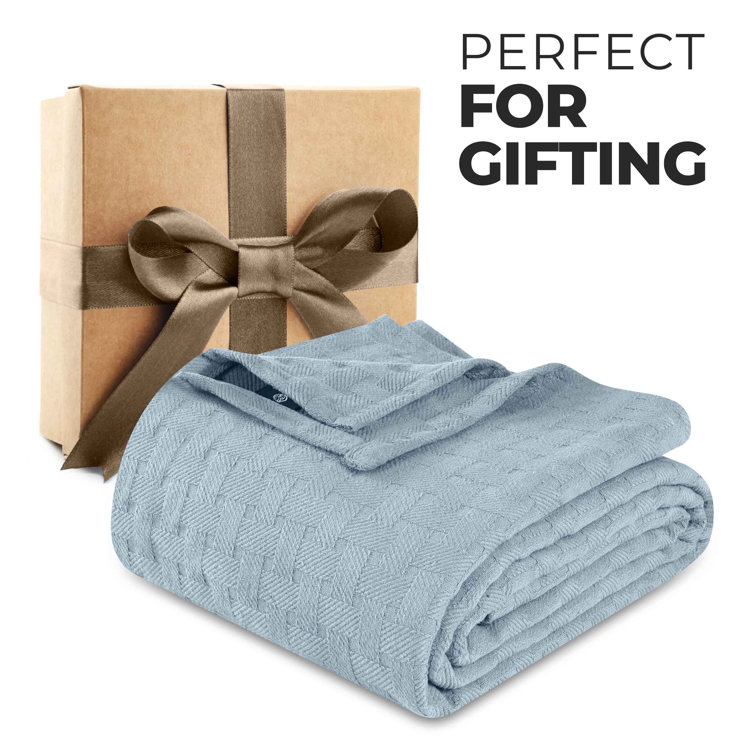 Basketweave All Season Cotton Bed Blanket & Sofa Throw - Omnigoodsstore