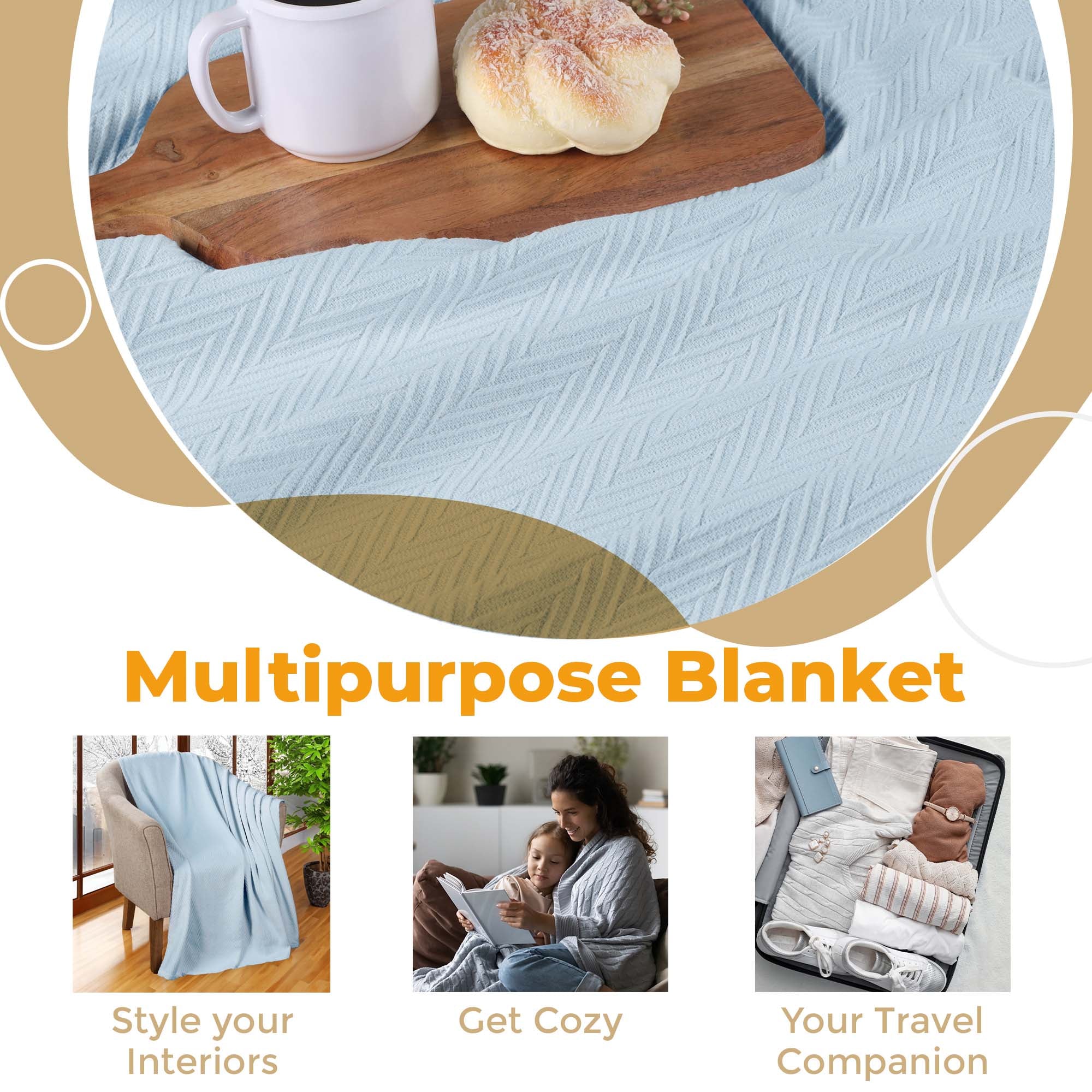 All-Season Chevron Cotton Bed Blanket & Sofa Throw - Omnigoodsstore