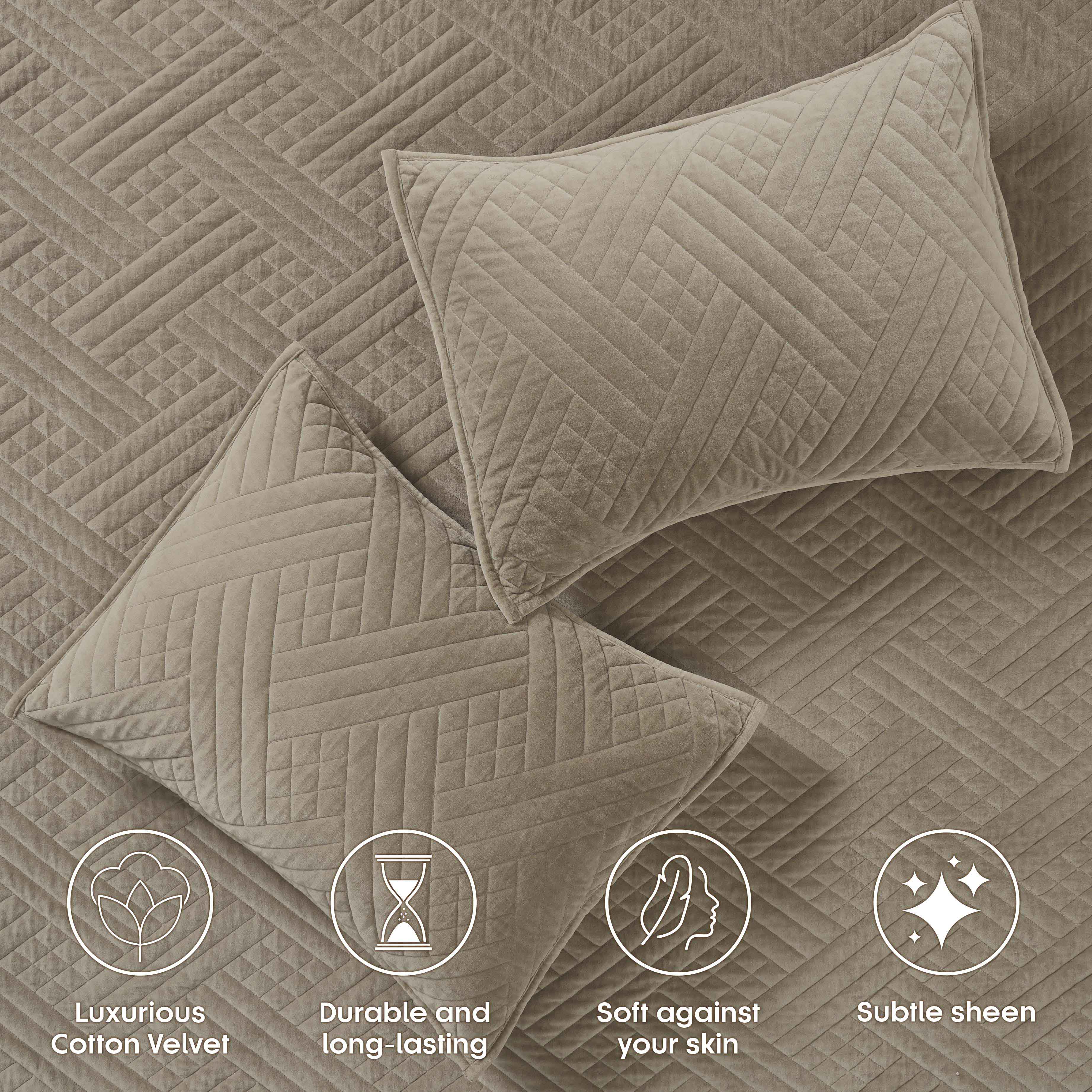 Karina Cotton Velvet Lightweight Quilt and Sham Set - Omnigoodsstore