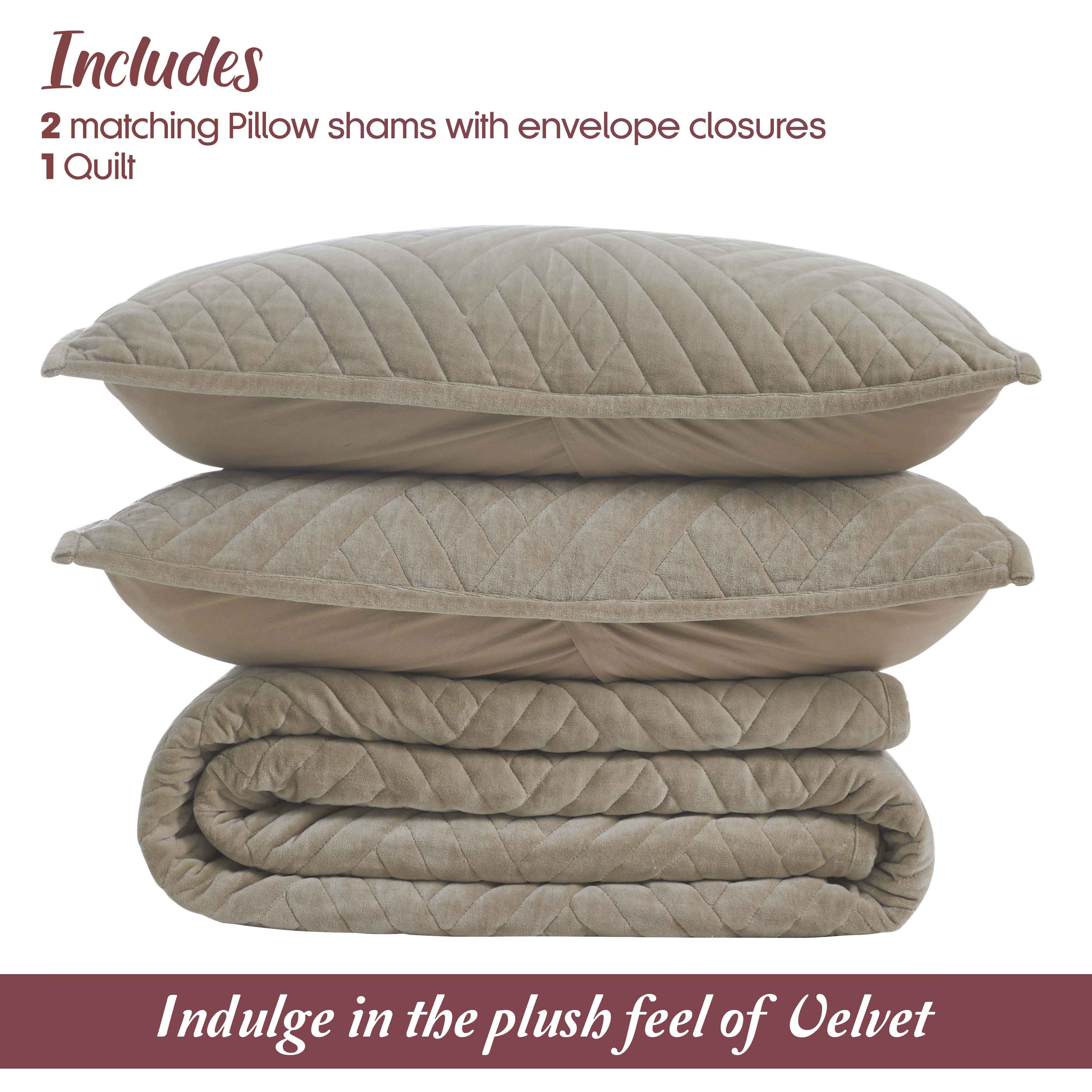 Karina Cotton Velvet Lightweight Quilt and Sham Set - Omnigoodsstore