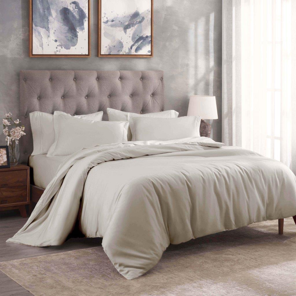Egyptian Cotton 300 Thread Count Solid Duvet Cover Set - Omnigoodsstore