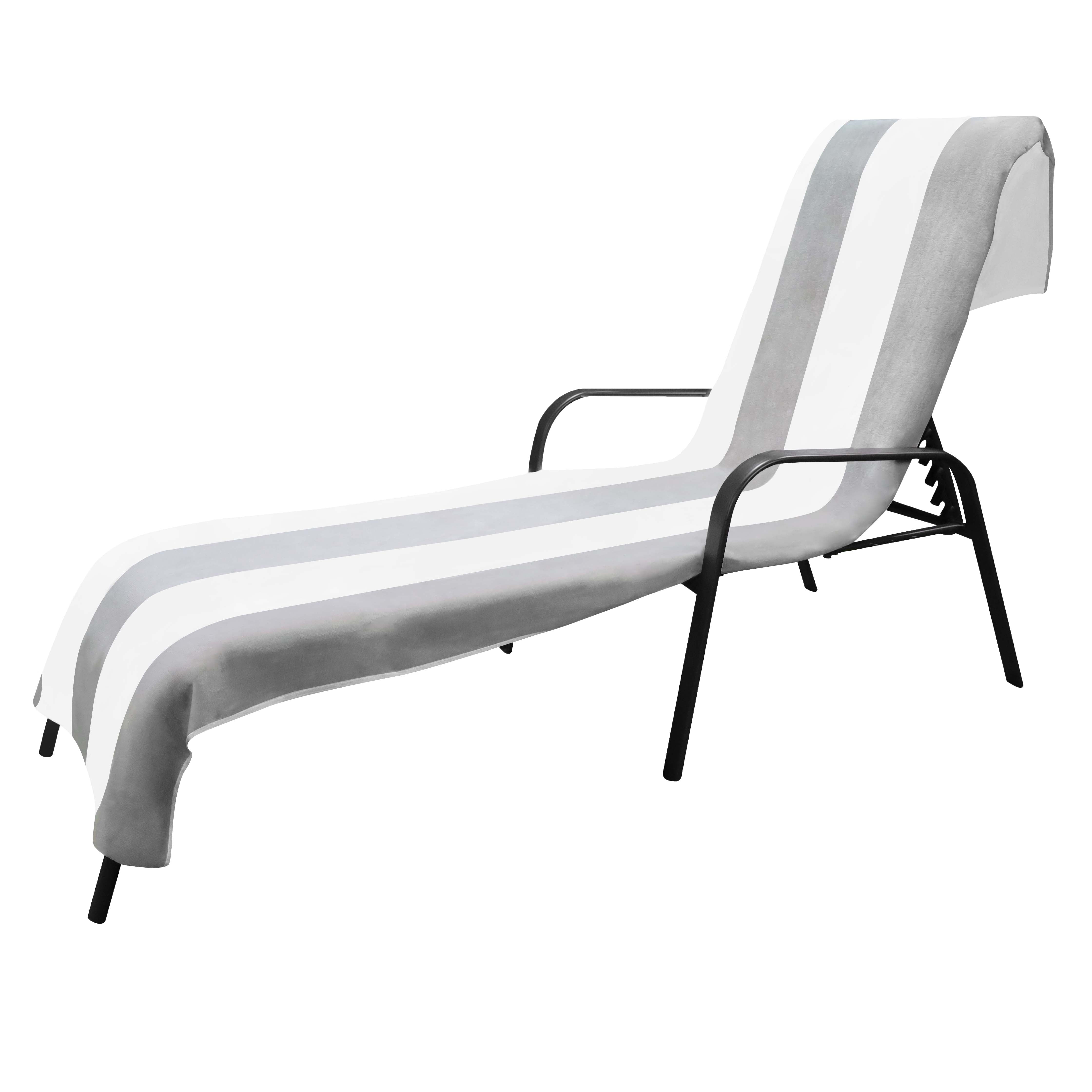 Cotton Standard Size Cabana Stripe Chaise Lounge Chair Cover - Omnigoodsstore