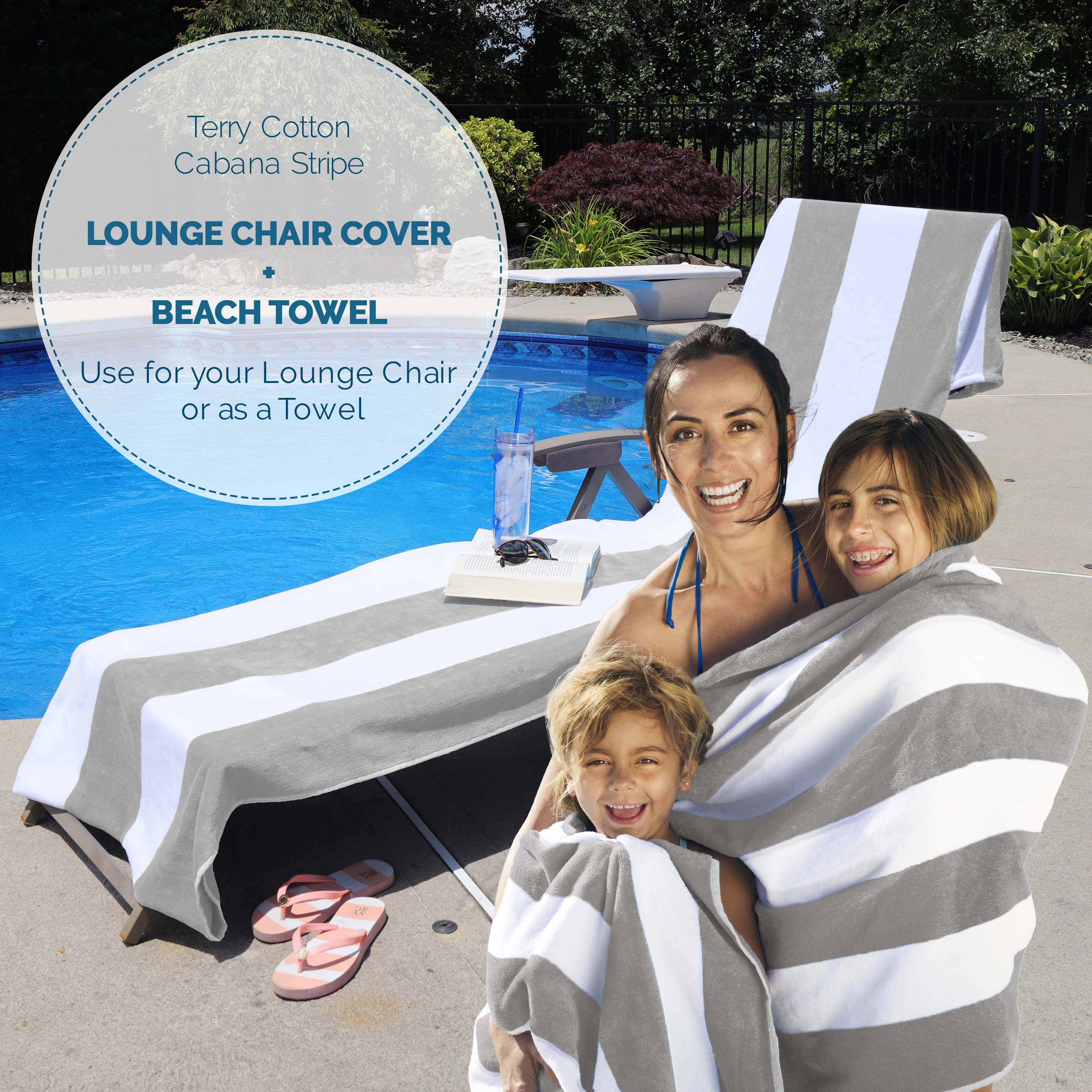 Cabana Striped Cotton Standard Size Towel / Chaise Lounge Chair Cover - Omnigoodsstore