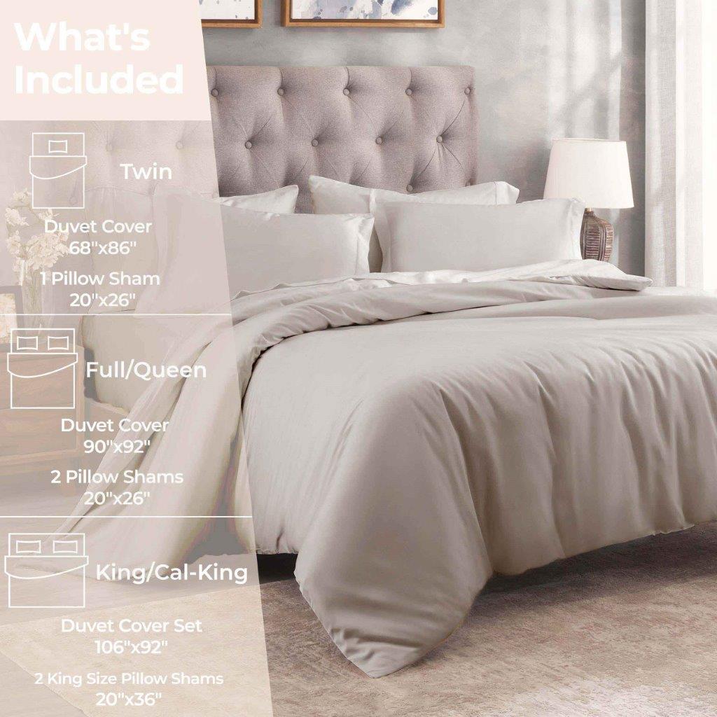 Egyptian Cotton 300 Thread Count Solid Duvet Cover Set - Omnigoodsstore