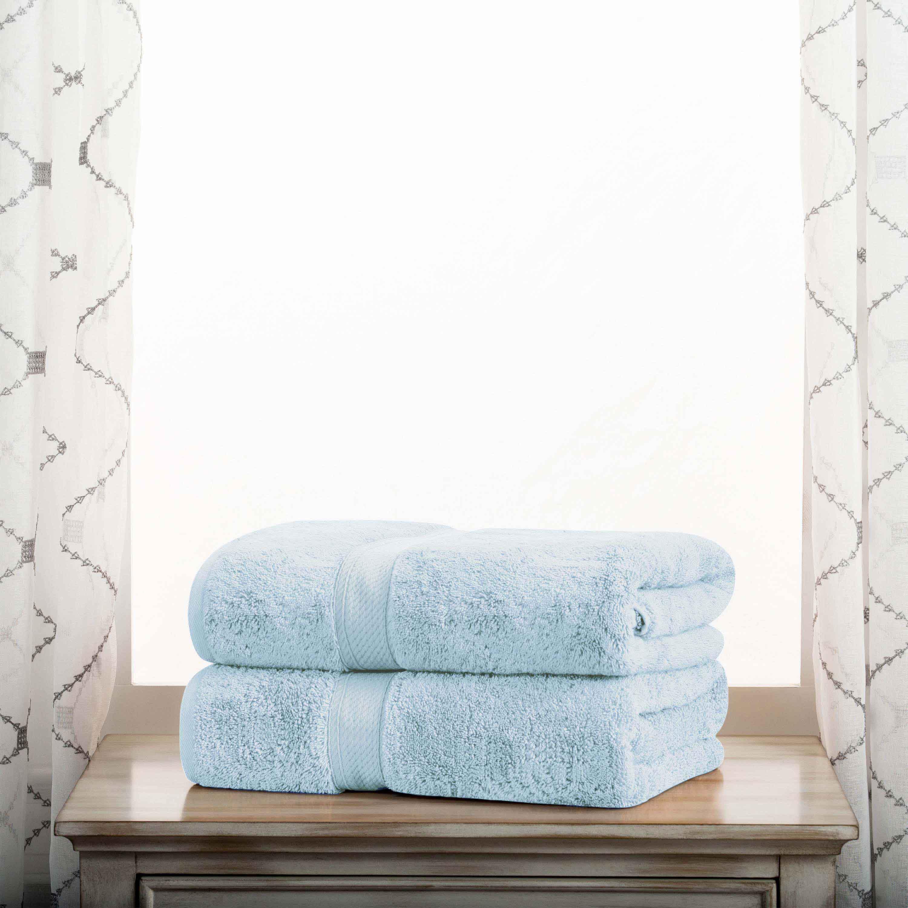 Egyptian Cotton Pile Plush Heavyweight Soft 2 Piece Bath Towel Set - Omnigoodsstore