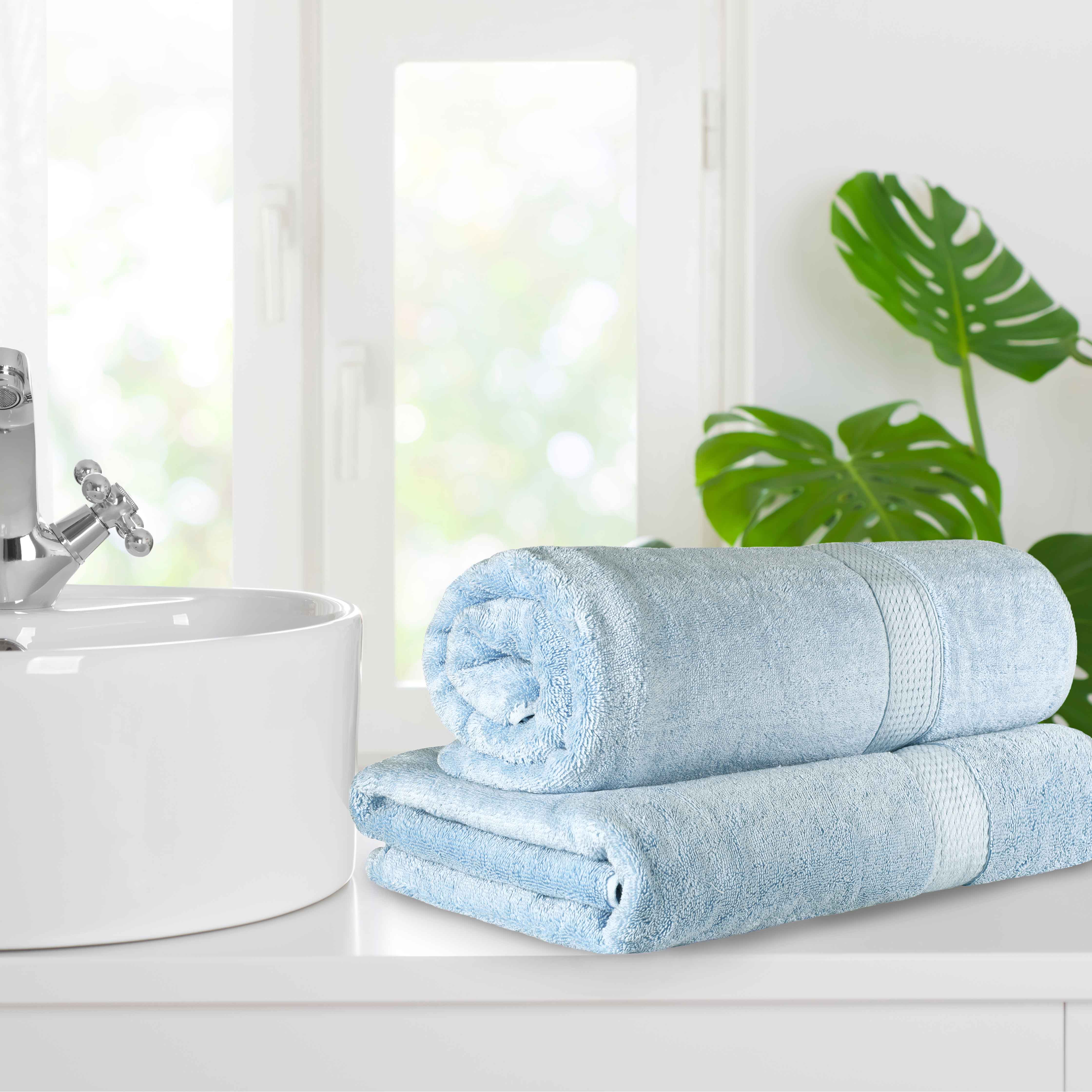 Egyptian Cotton Pile Plush Heavyweight Luxury Soft Bath Sheet Set of 2 - Omnigoodsstore