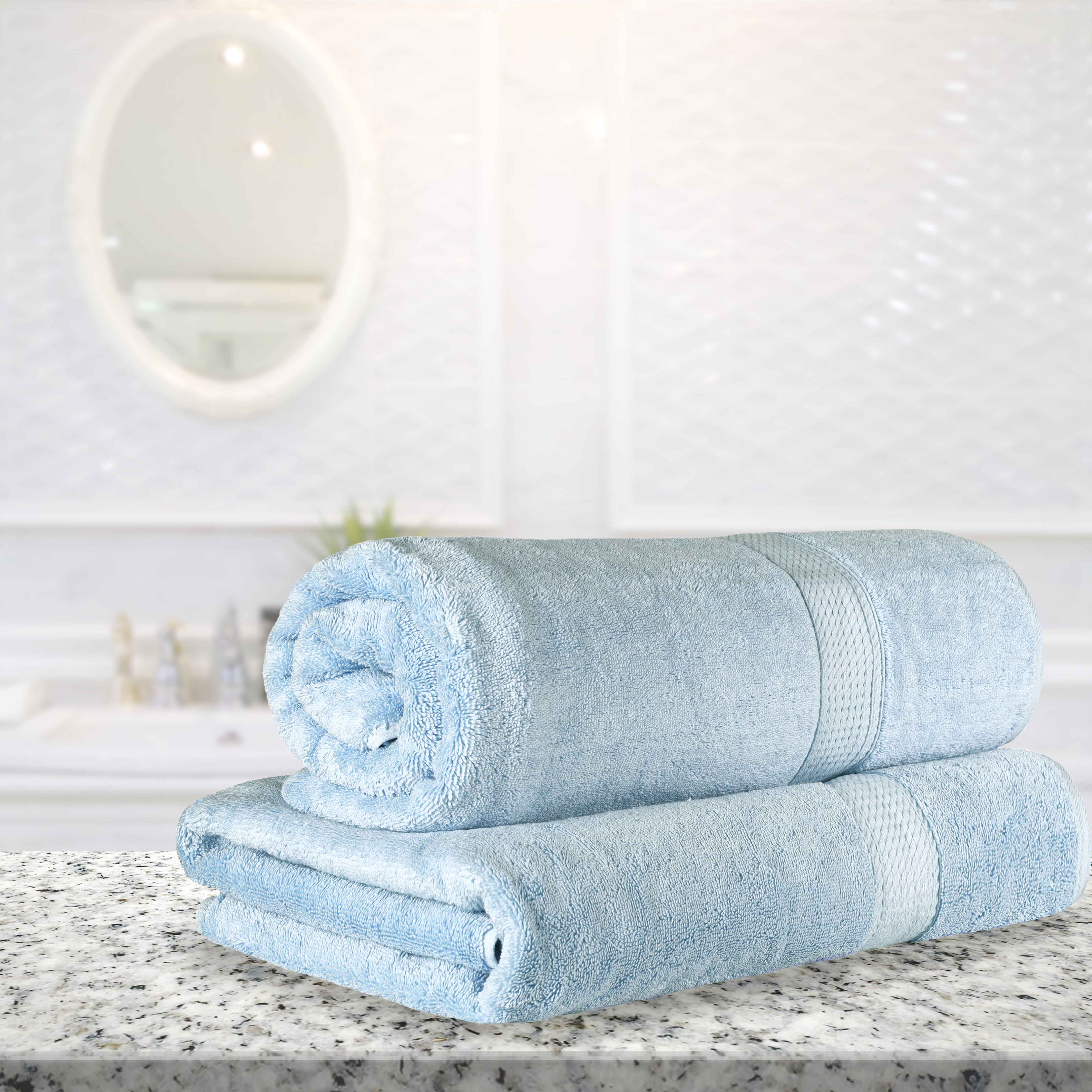 Egyptian Cotton Pile Plush Heavyweight Luxury Soft Bath Sheet Set of 2 - Omnigoodsstore