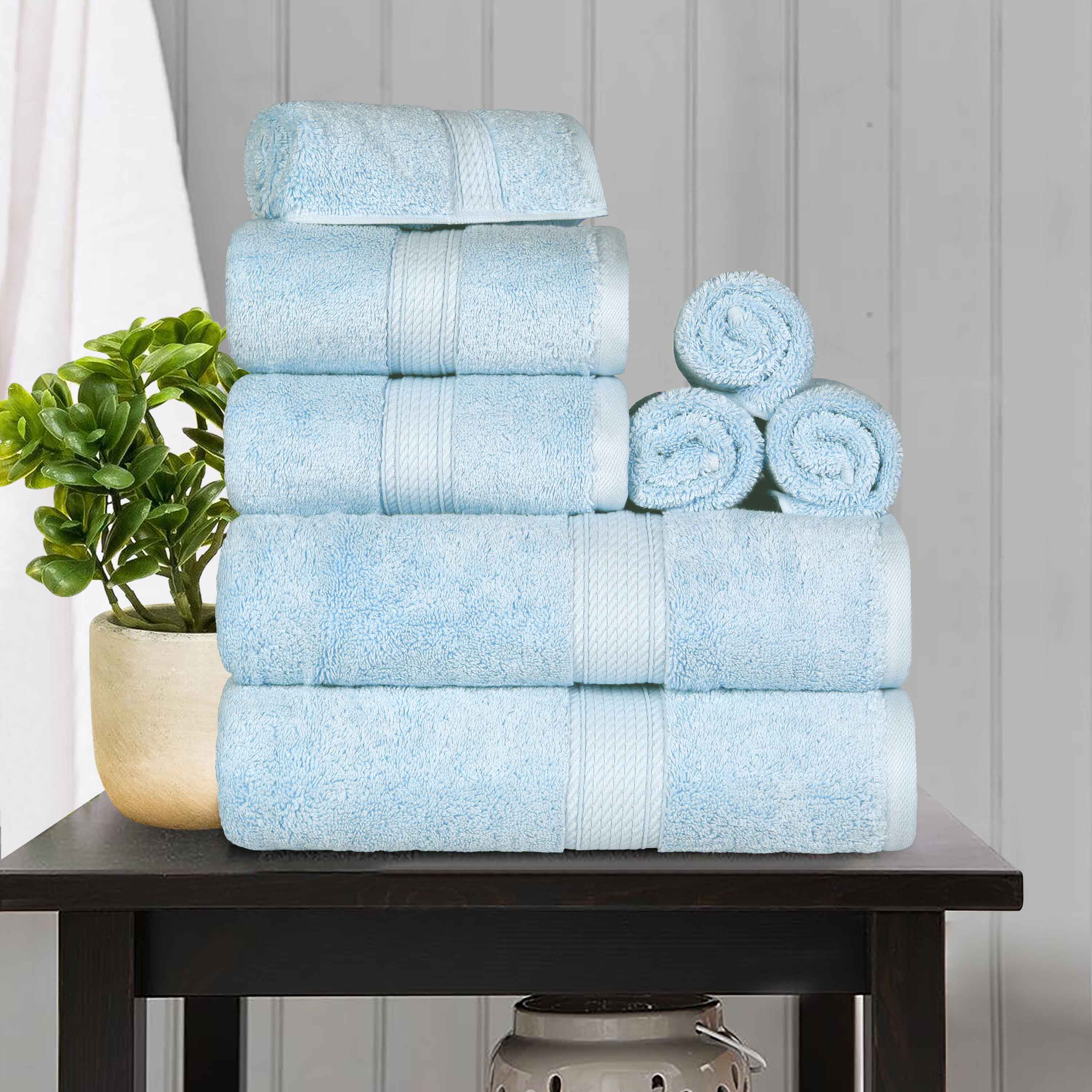 Egyptian Cotton Pile Plush Heavyweight Luxury Soft 8-Piece Towel Set - Omnigoodsstore