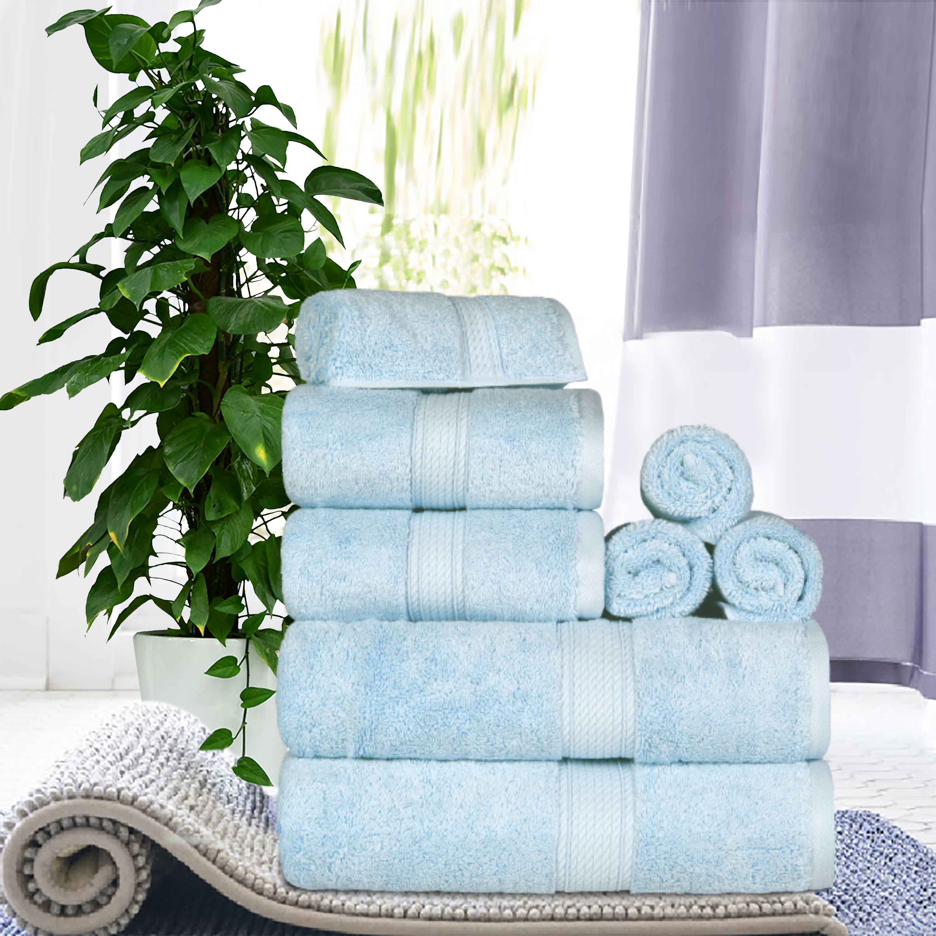 Egyptian Cotton Pile Plush Heavyweight Luxury Soft 8-Piece Towel Set - Omnigoodsstore