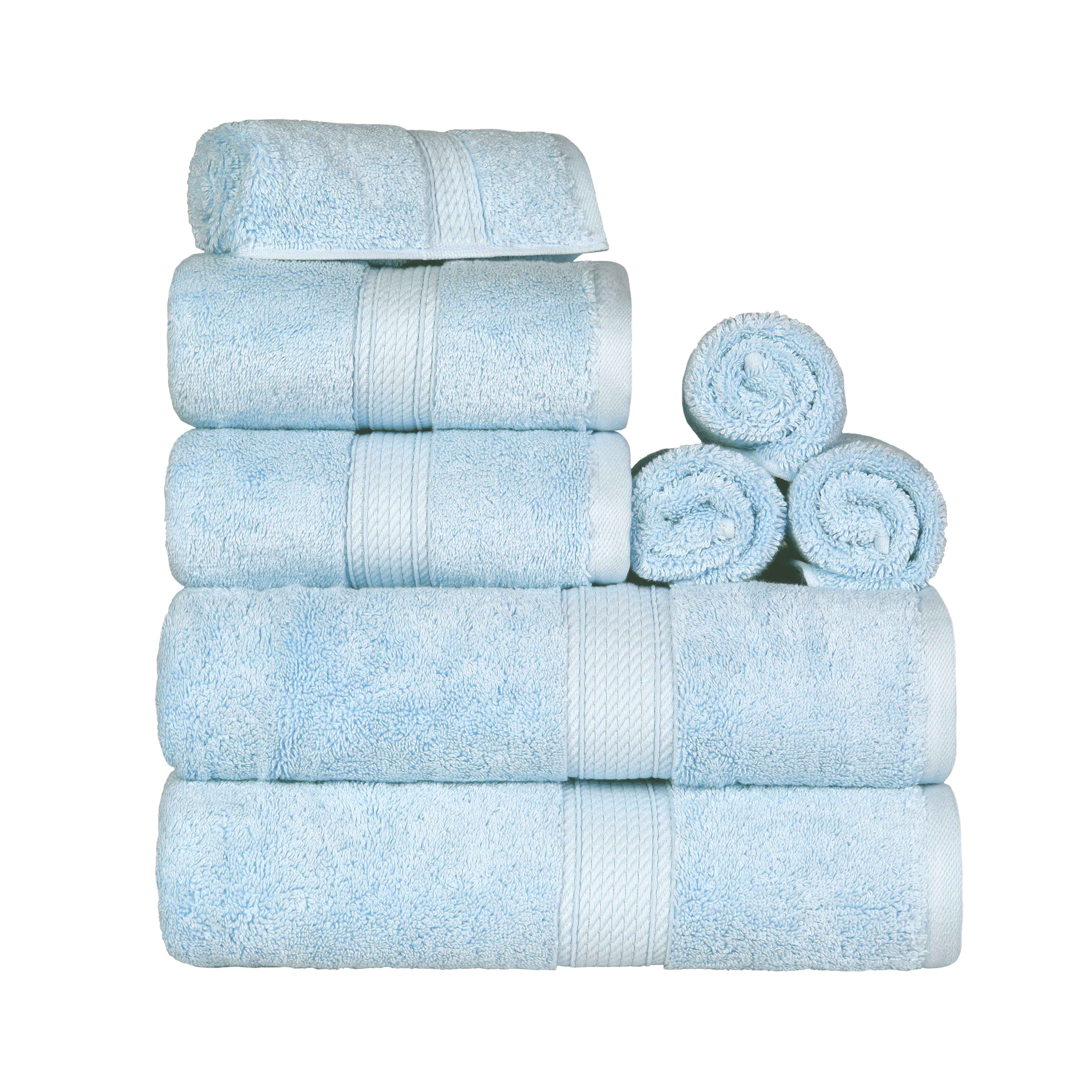 Egyptian Cotton Pile Plush Heavyweight Luxury Soft 8-Piece Towel Set - Omnigoodsstore