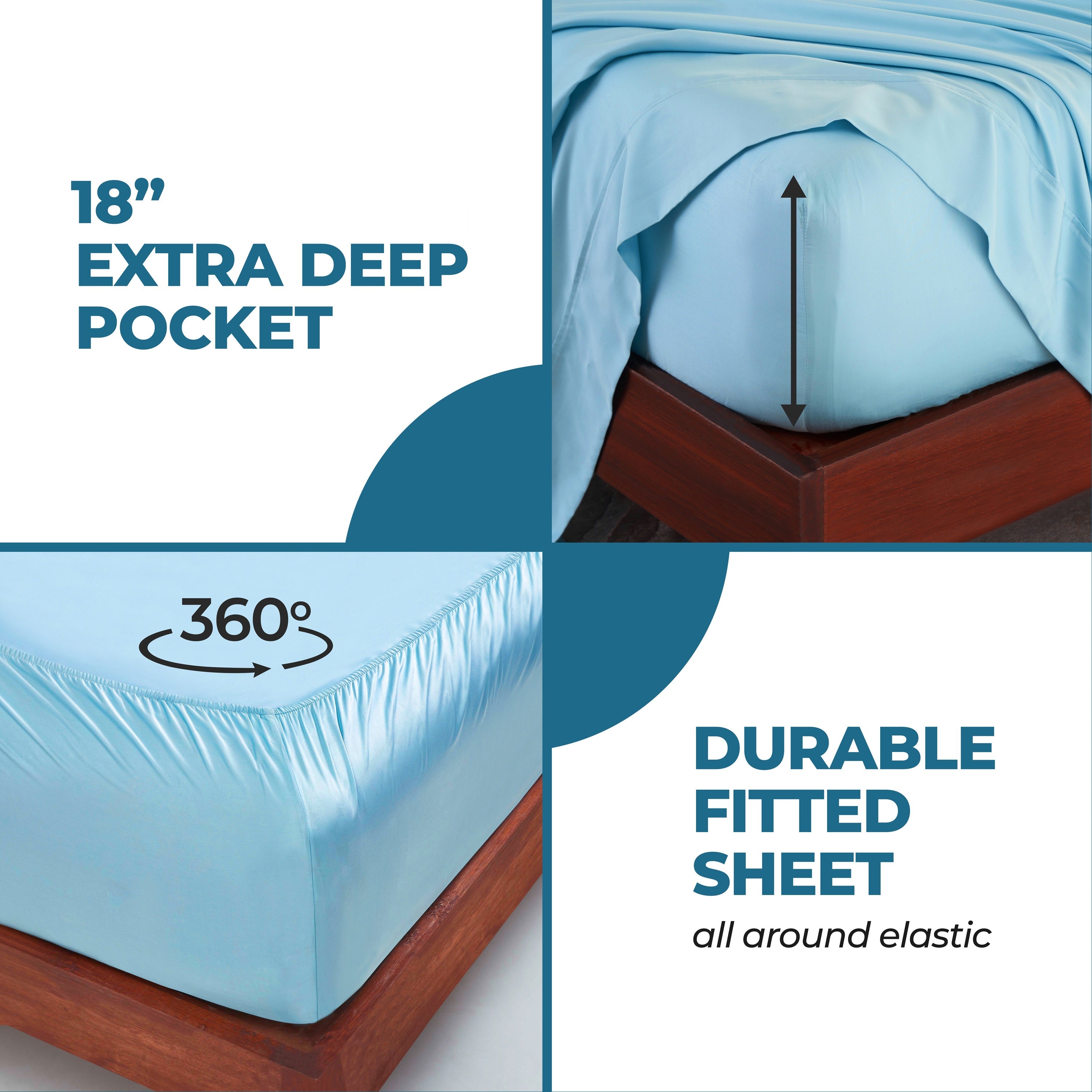 Modal From Beechwood 300 Thread Count Extra Deep Pocket Bed Sheet Set - Omnigoodsstore
