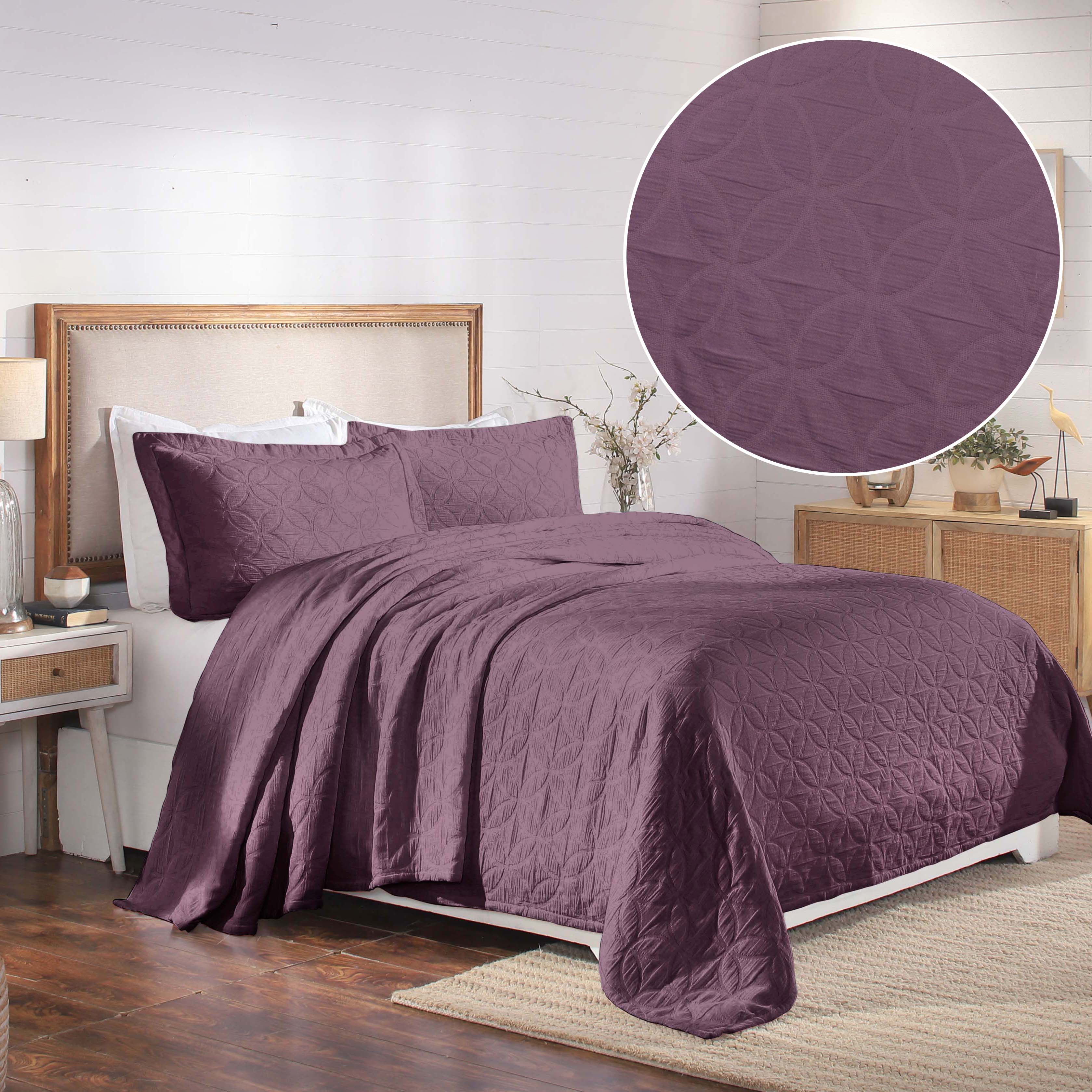 Serenity Cotton Matelasse Celtic Circle Airy Bedspread Set - Omnigoodsstore