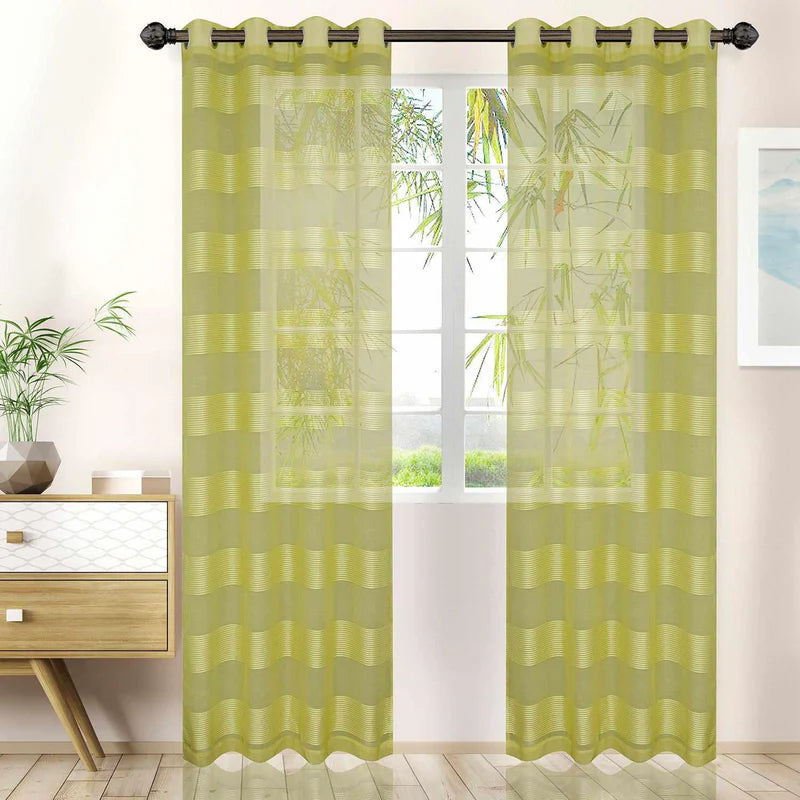 Dalisto Rope Textured Sheer Curtain Set of 2 with Grommet Top Header - Omnigoodsstore