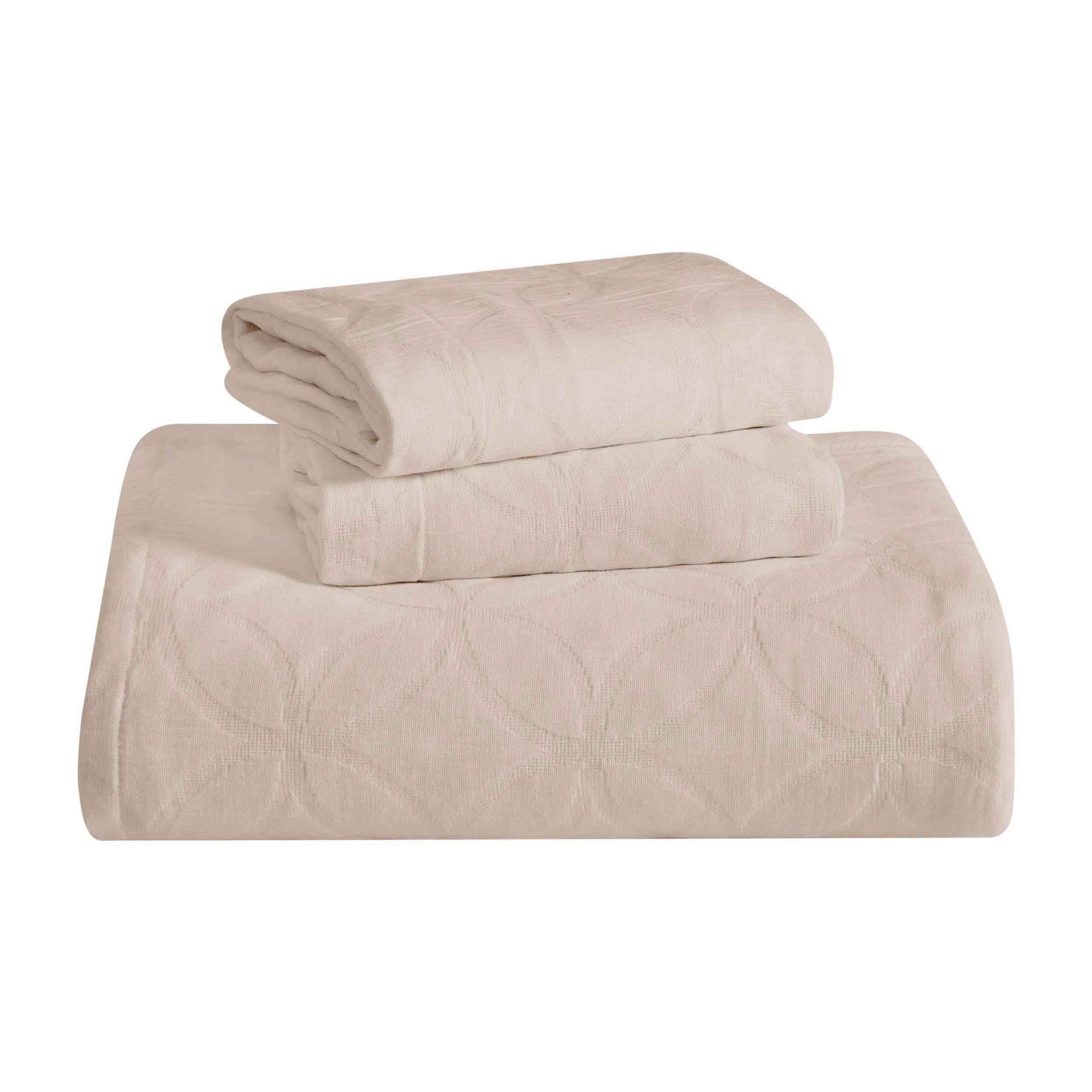 Serenity Cotton Matelasse Celtic Circle Airy Bedspread Set - Omnigoodsstore